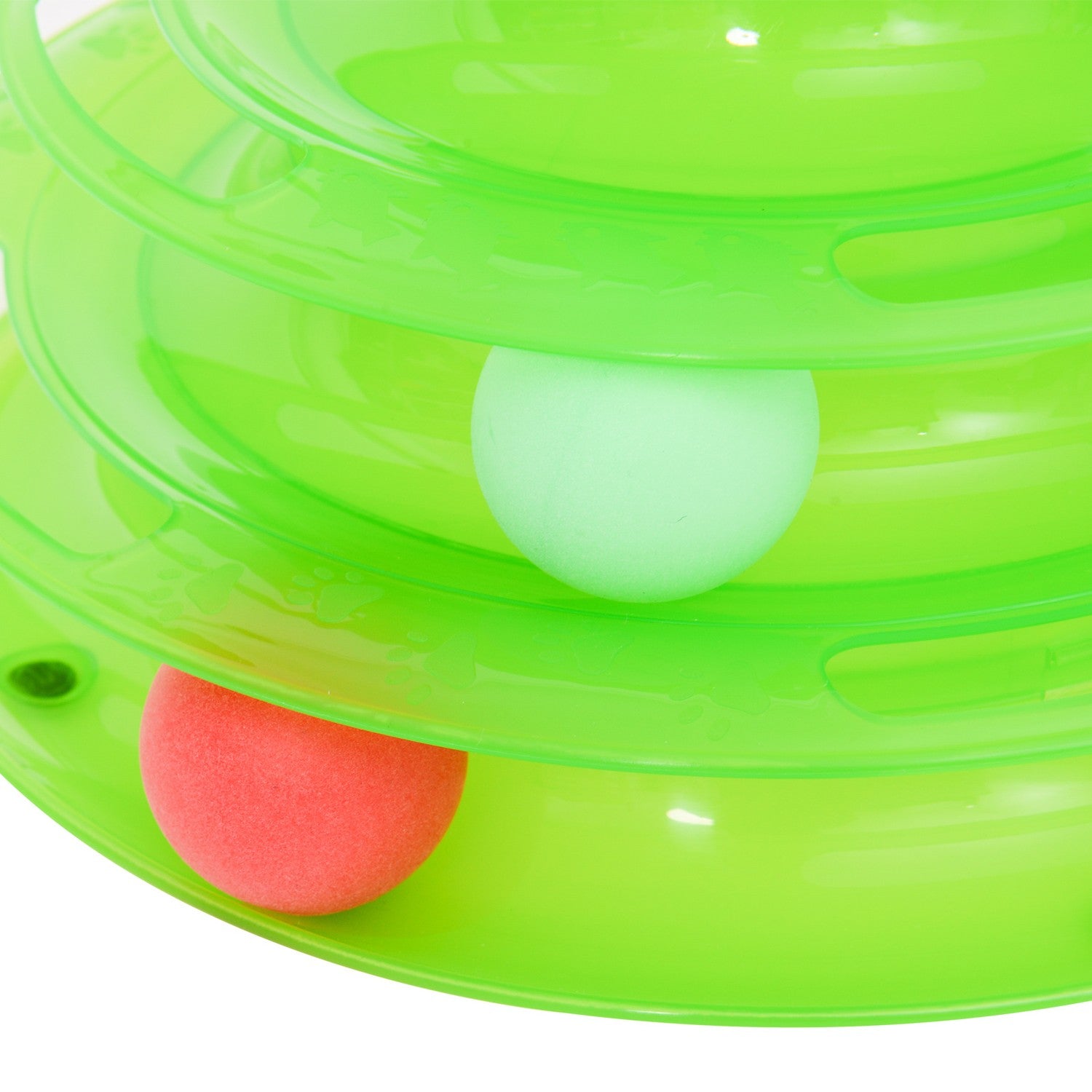 3-laags kattenspeeltje met draaiende ballen, groen