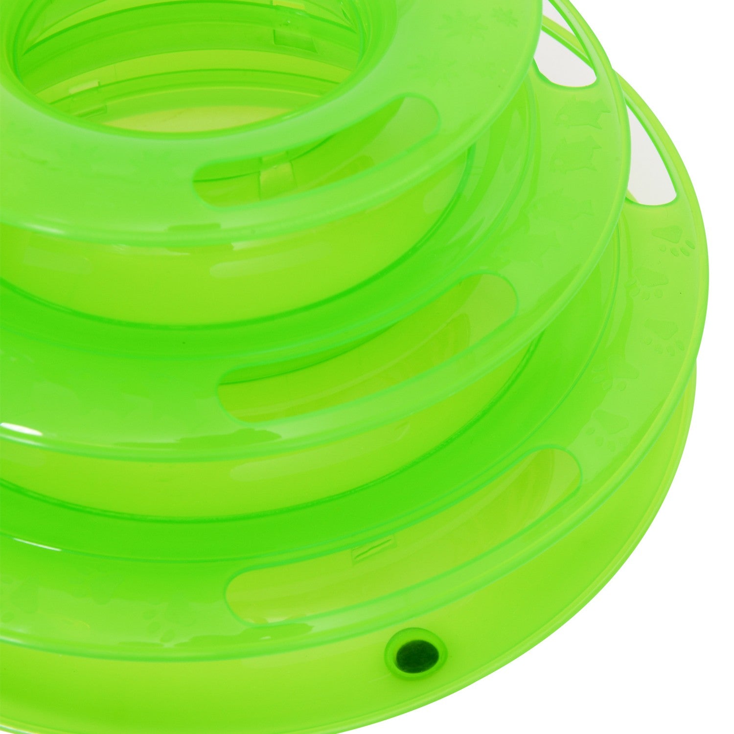 3-laags kattenspeeltje met draaiende ballen, groen