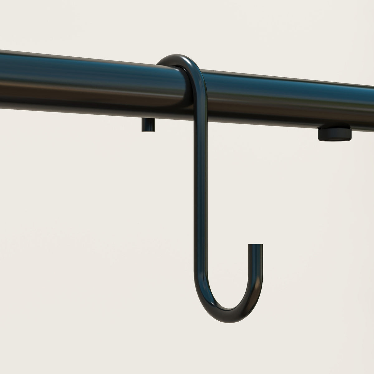 3-laags plantenrek van zwart metaal met ophanghaken, 137 cm hoog