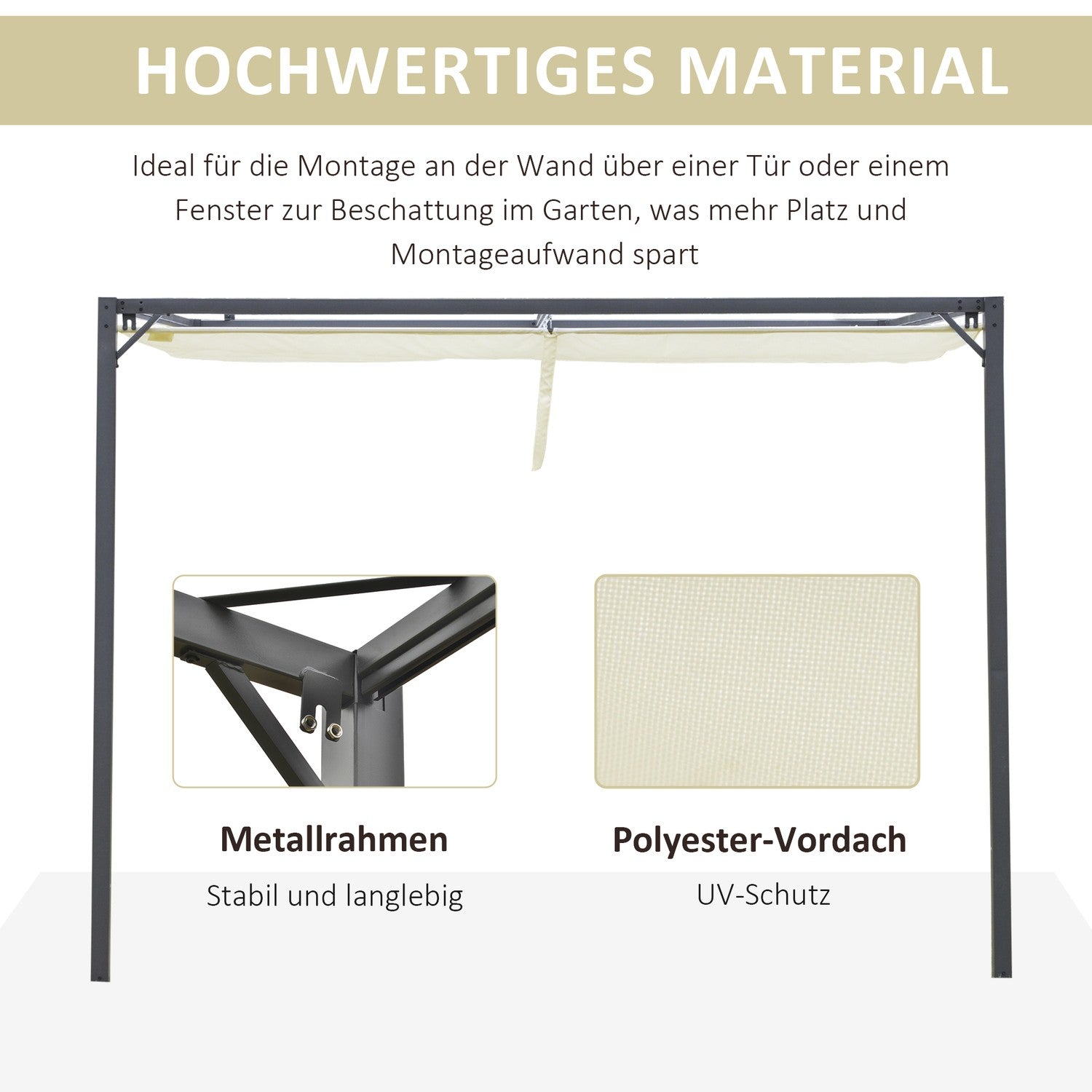 3x3m weerbestendige pergola Tuinhuisje met stoffen dak