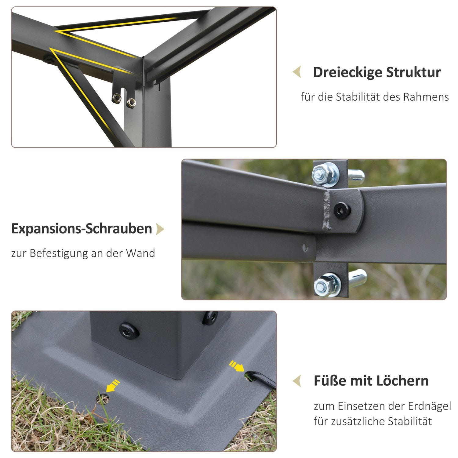 3x3m weerbestendige pergola Tuinhuisje met stoffen dak