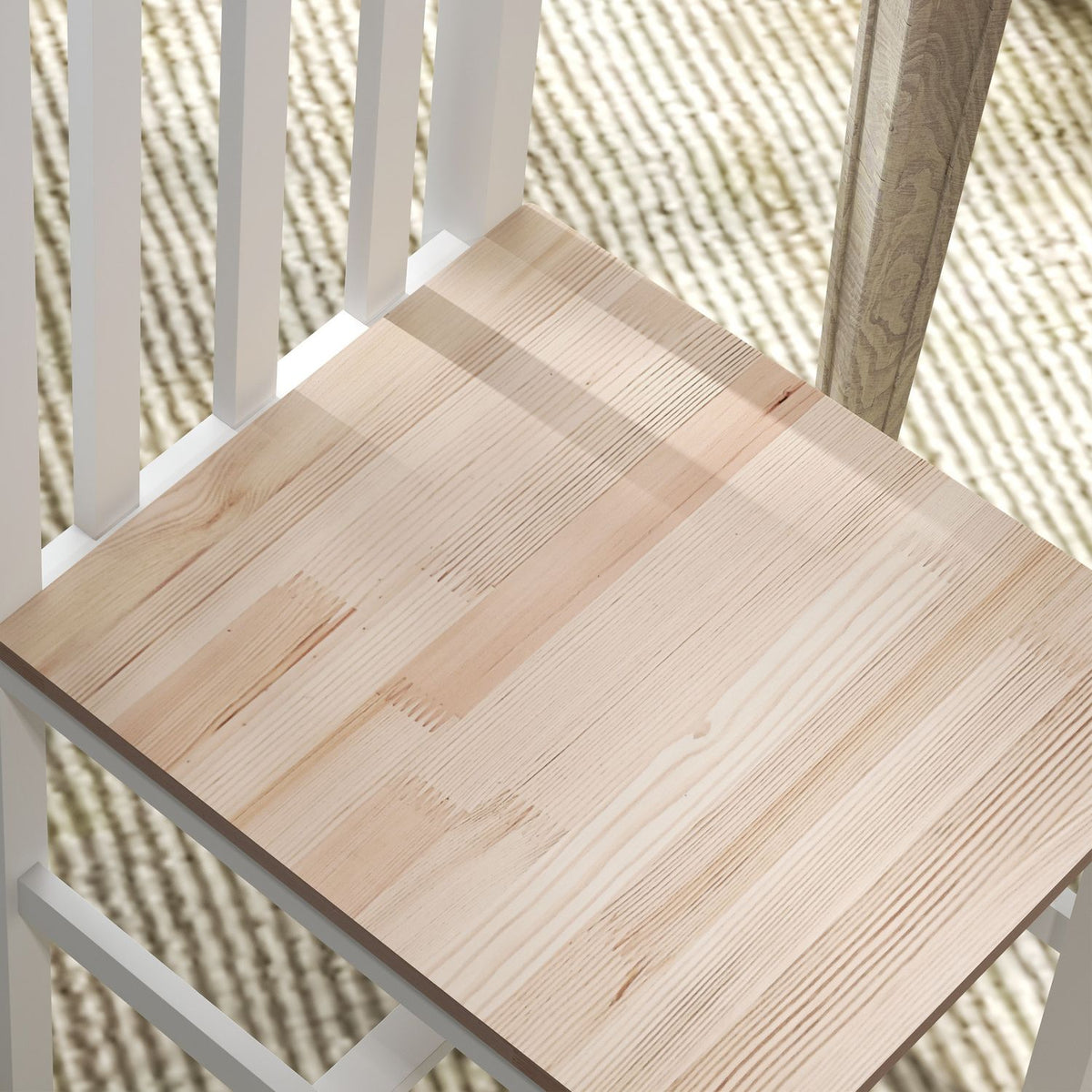 Eetkamerstoelen van massief hout, set van 4, modern design, naturel