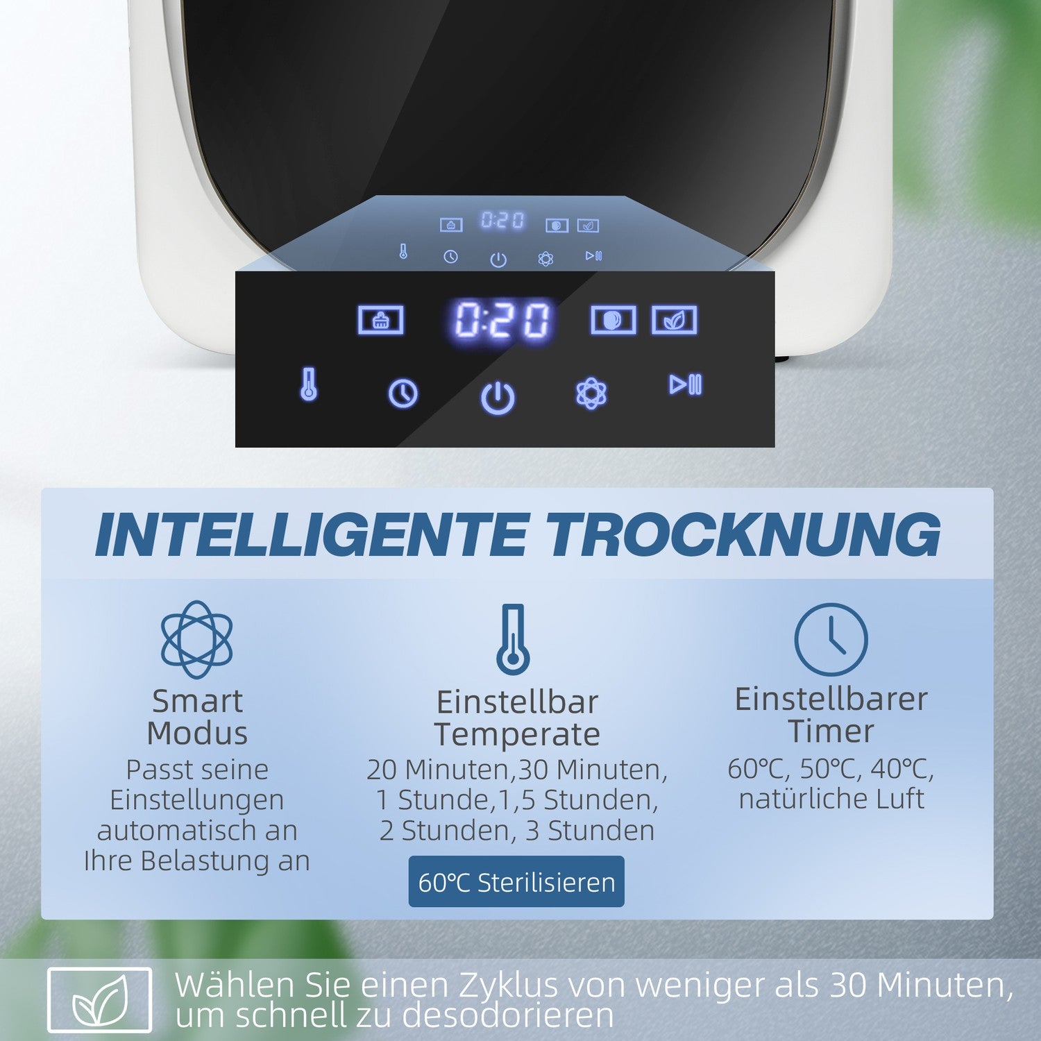 Sèche-linge à évacuation 4 kg, désinfection, mode intelligent, blanc