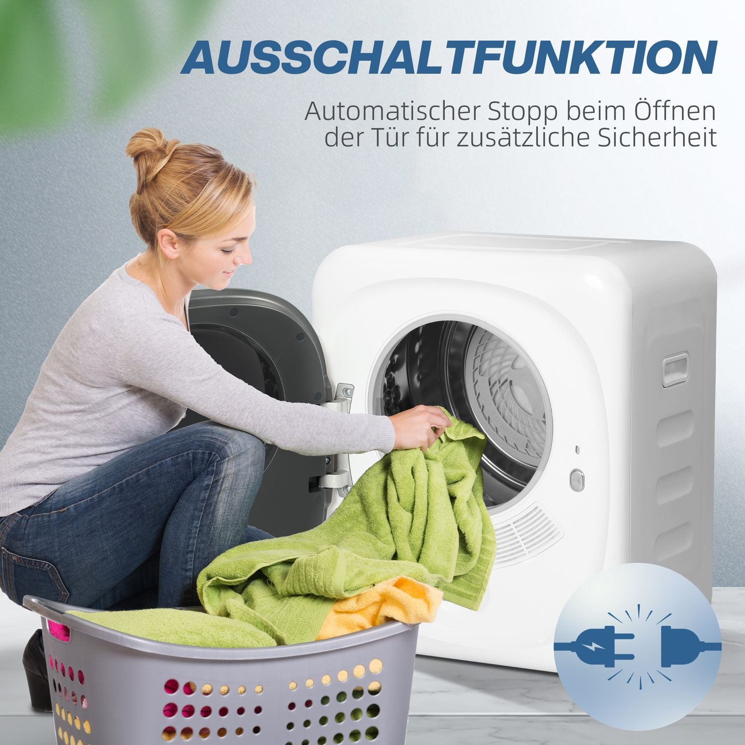 Sèche-linge à évacuation 4 kg, désinfection, mode intelligent, blanc