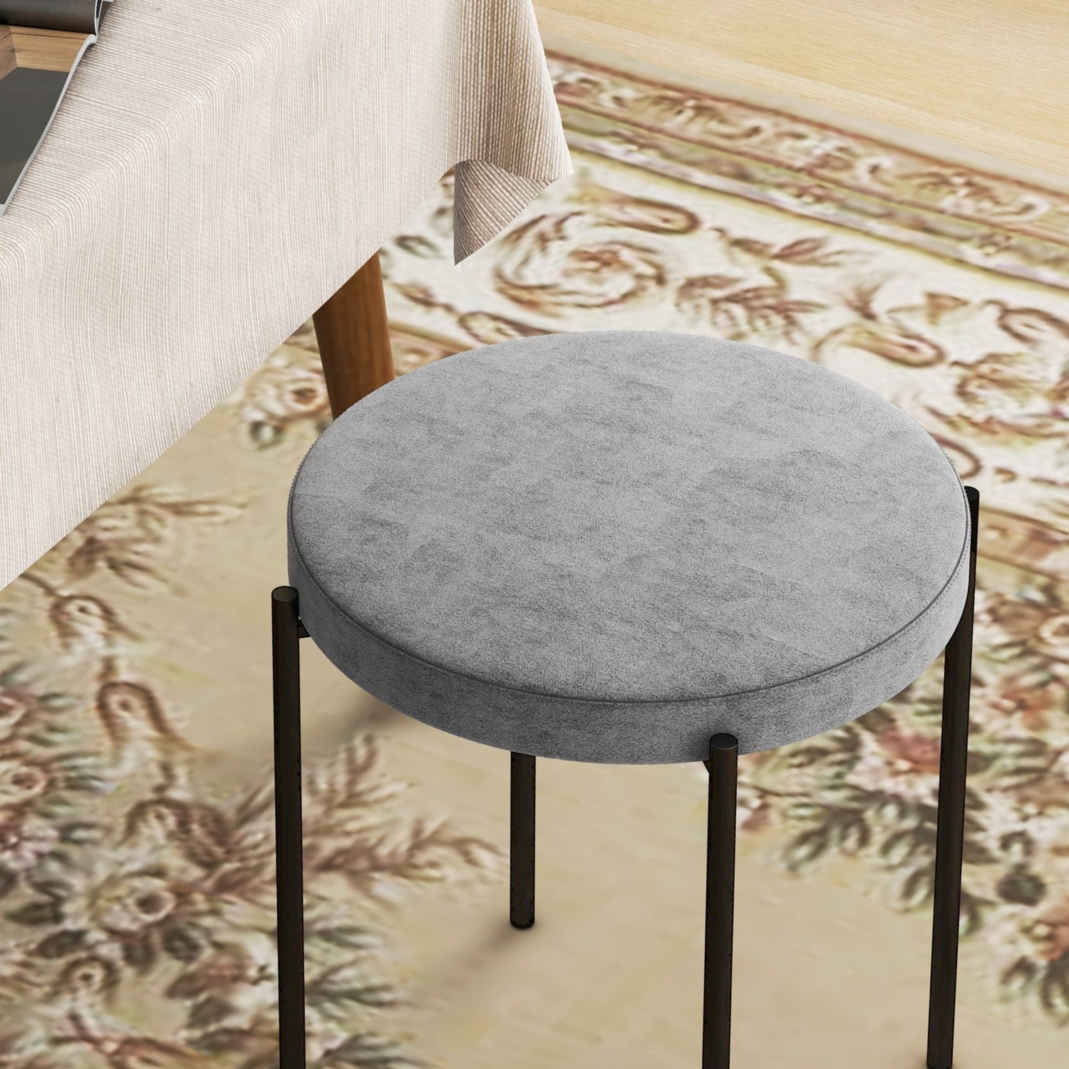 4 chaises de salle à manger empilables aspect velours avec assise matelassée