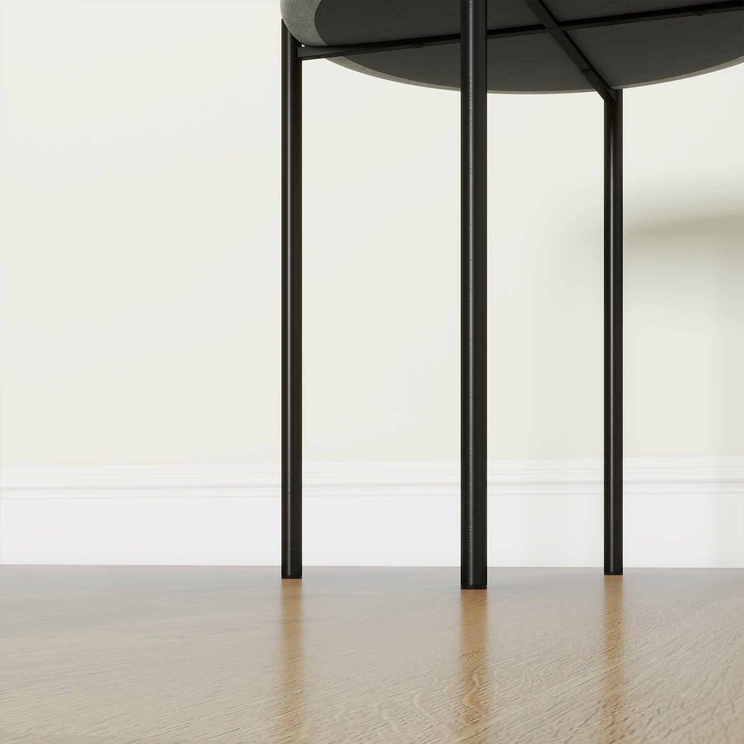 4 chaises de salle à manger empilables aspect velours avec assise matelassée