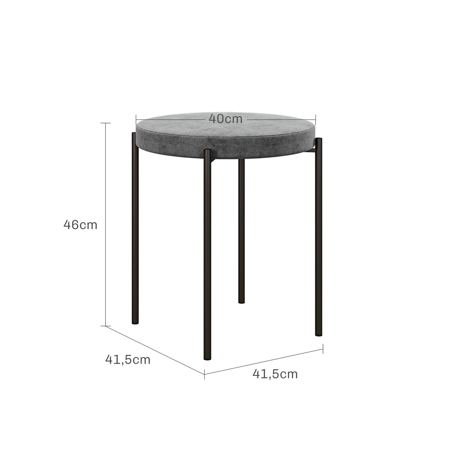 4 chaises de salle à manger empilables aspect velours avec assise matelassée