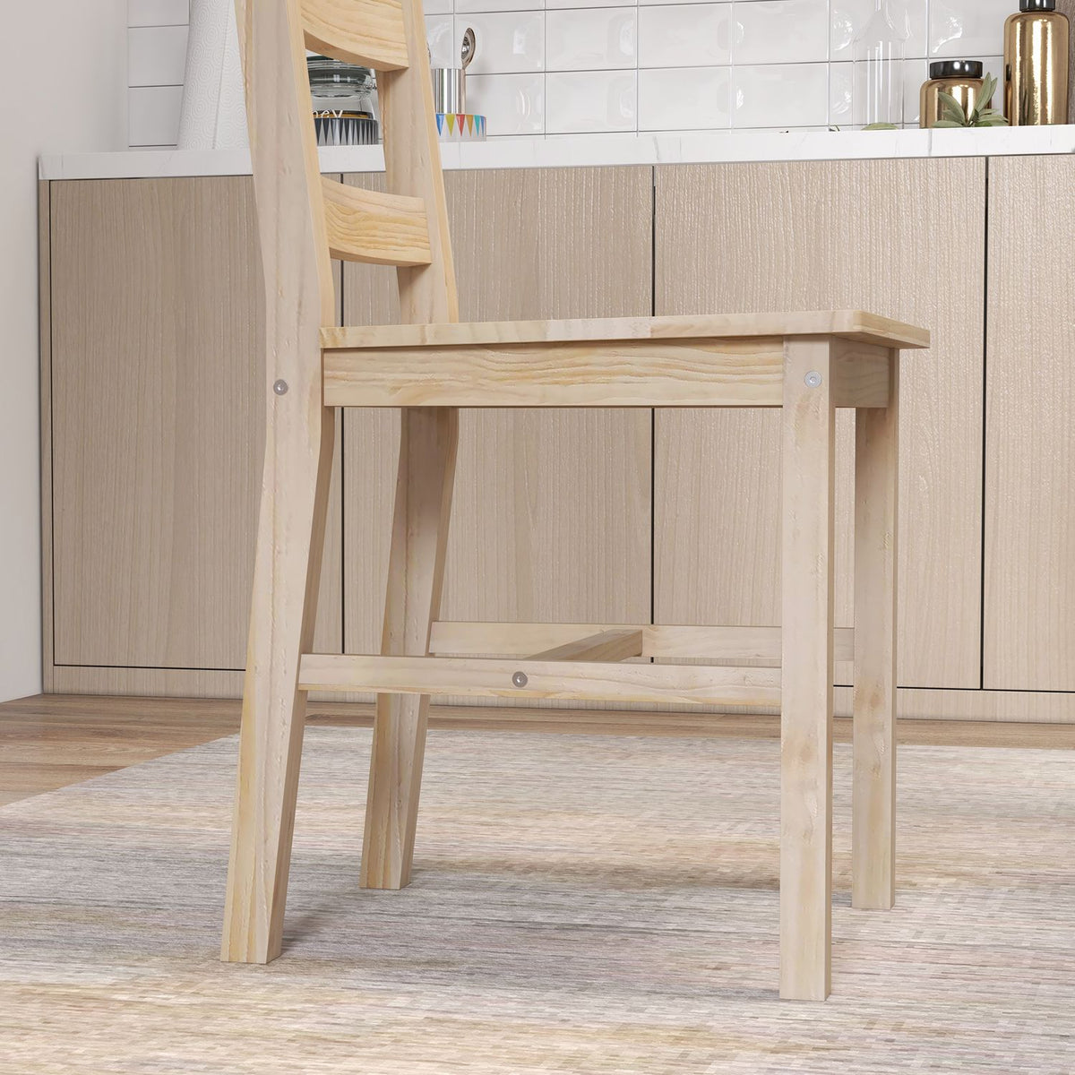 5-delige eethoekset van massief hout, ruimtebesparend ontwerp