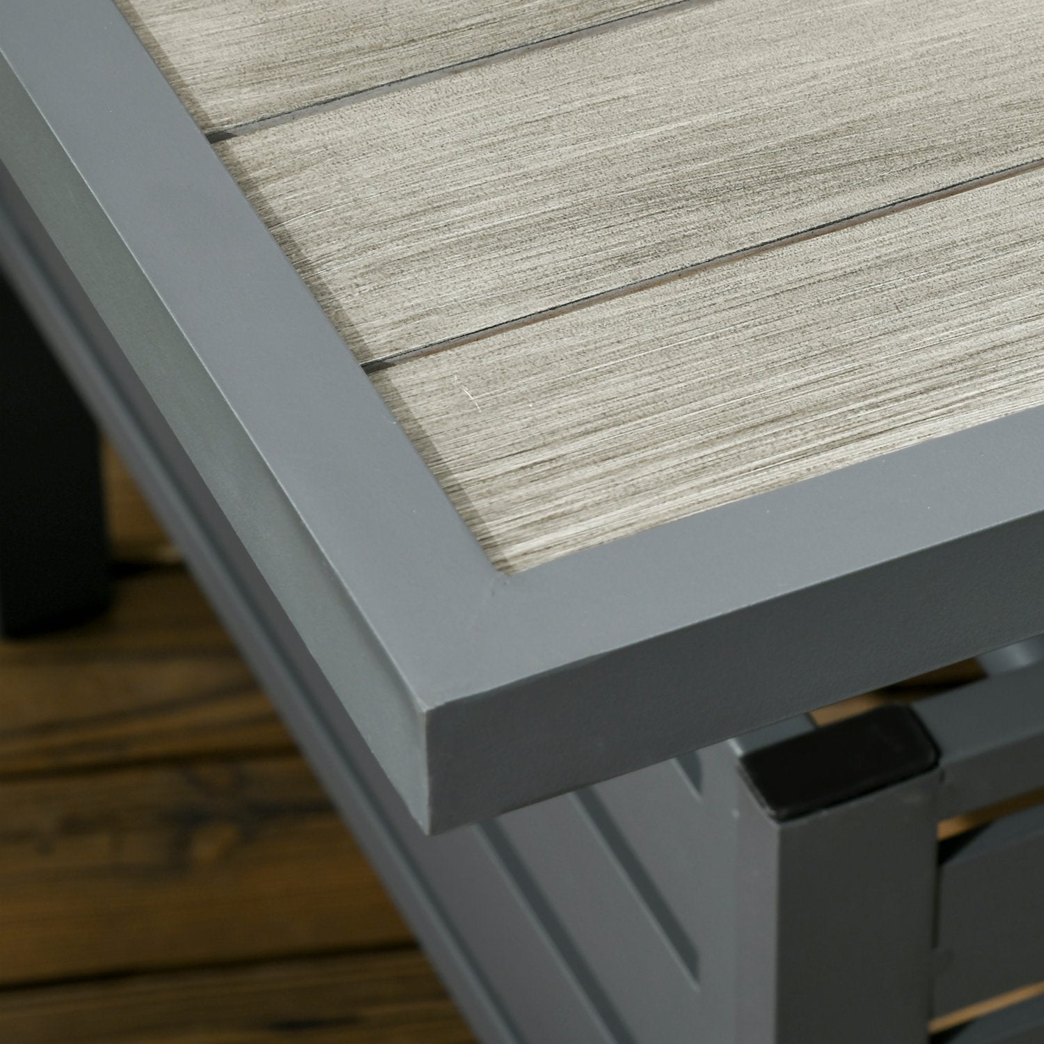 6-delige terrasset, verstelbare tafel, aluminium frame