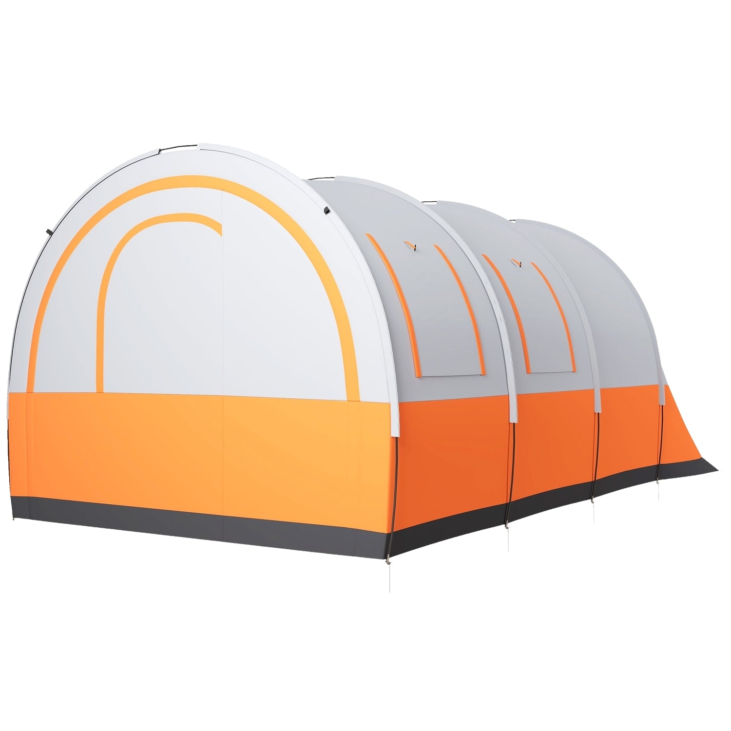 6-persoons tunneltent, 2 kamers, waterafstotend, crèmewit