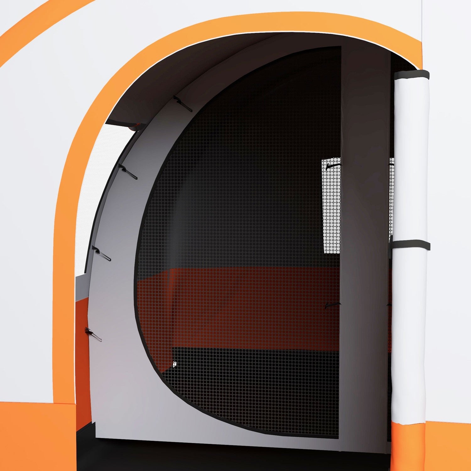 6-persoons tunneltent, 2 kamers, waterafstotend, crèmewit
