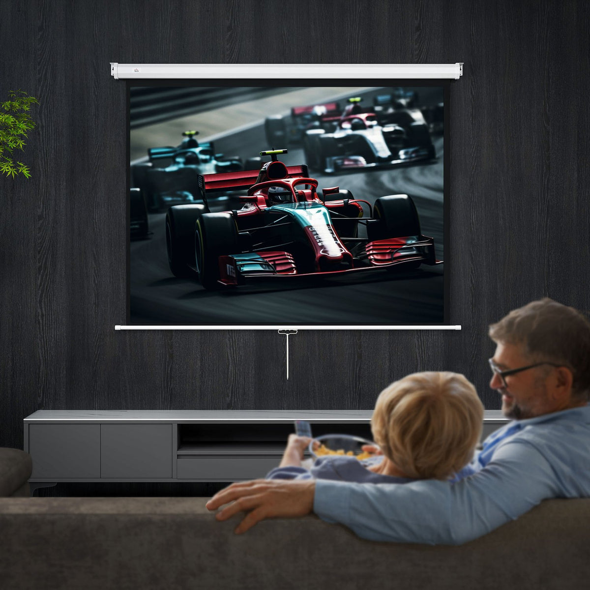 84'' 4:3 projectiescherm, 4K HD, wand-/plafondmontage