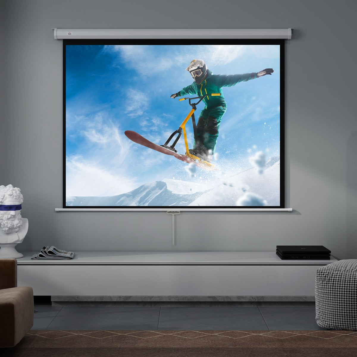 84'' 4:3 projectiescherm, 4K HD, wand-/plafondmontage