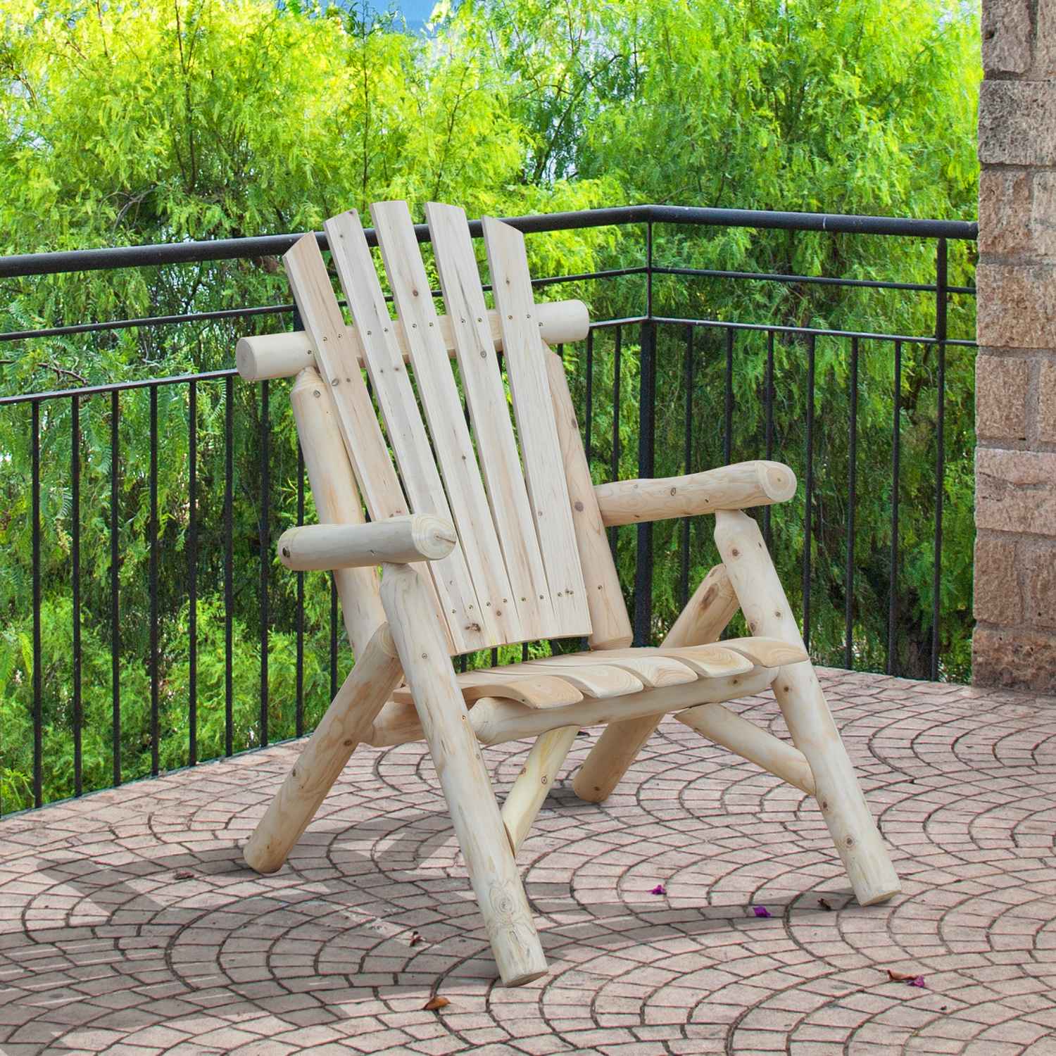 Adirondack houten tuinstoel – Hoge rugleuning met armleuningen, sparrenhout