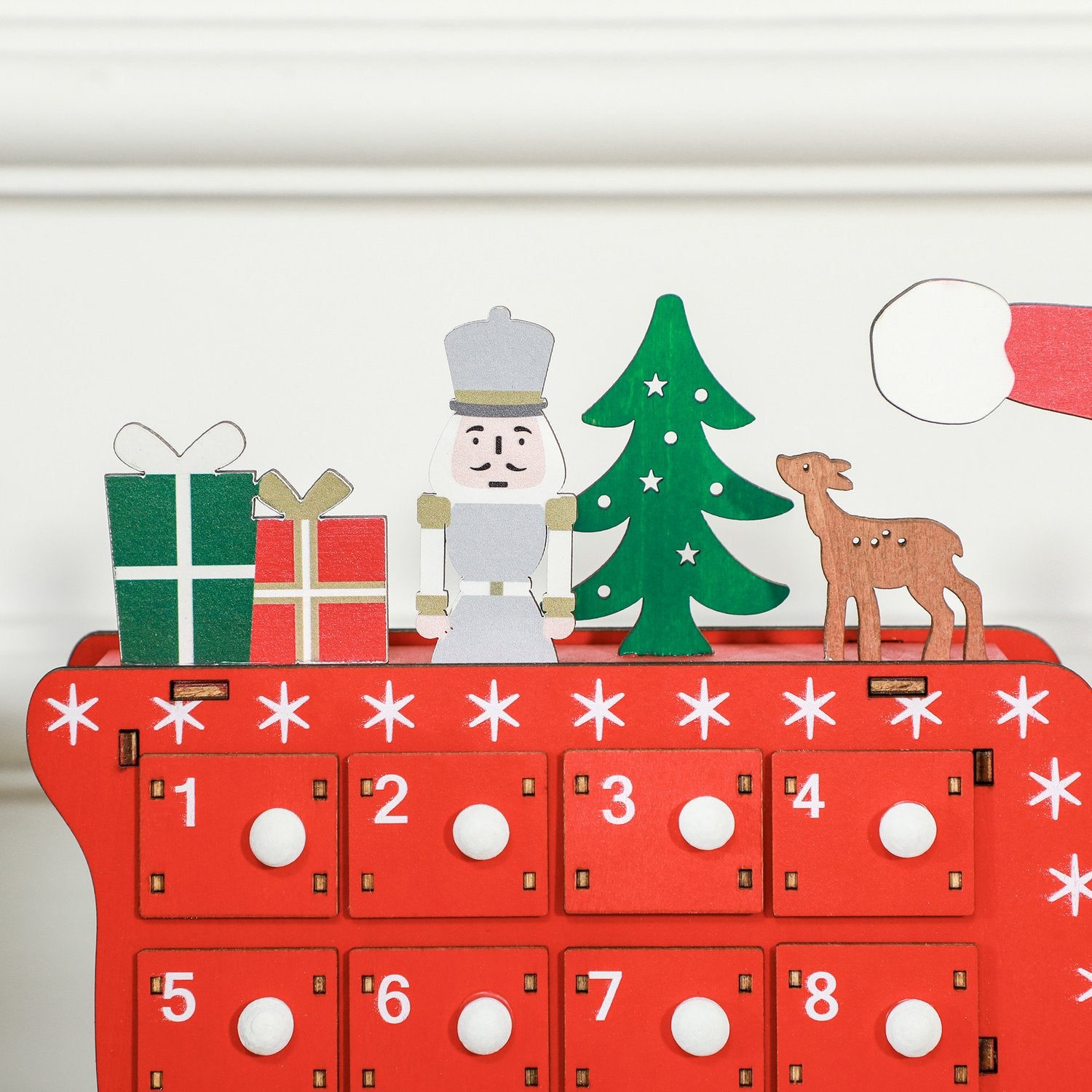 Adventskalender DIY-pakket – 24 doosjes, MDF, Rood