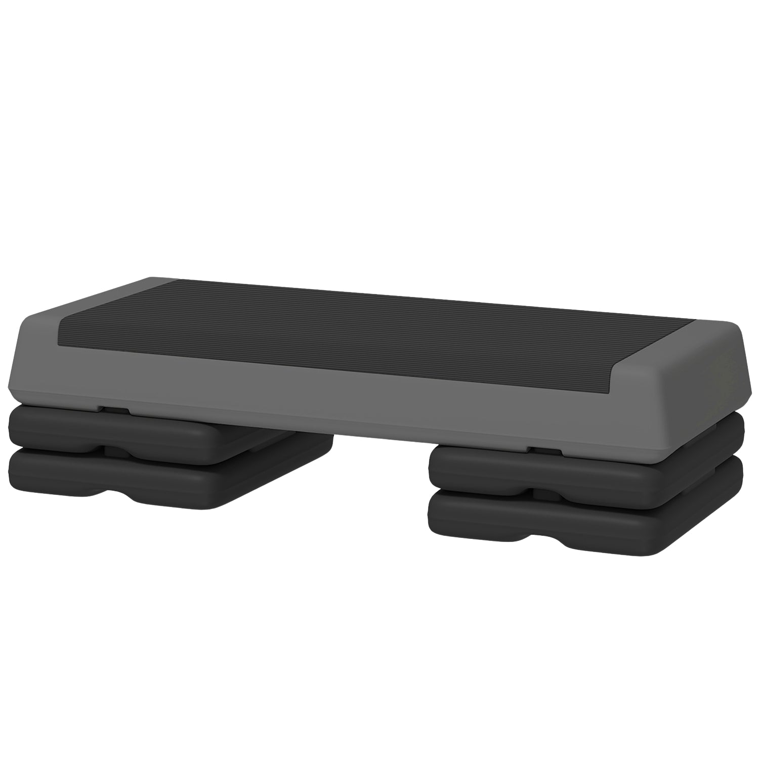 Step aerobico, altezza regolabile, antiscivolo, grigio