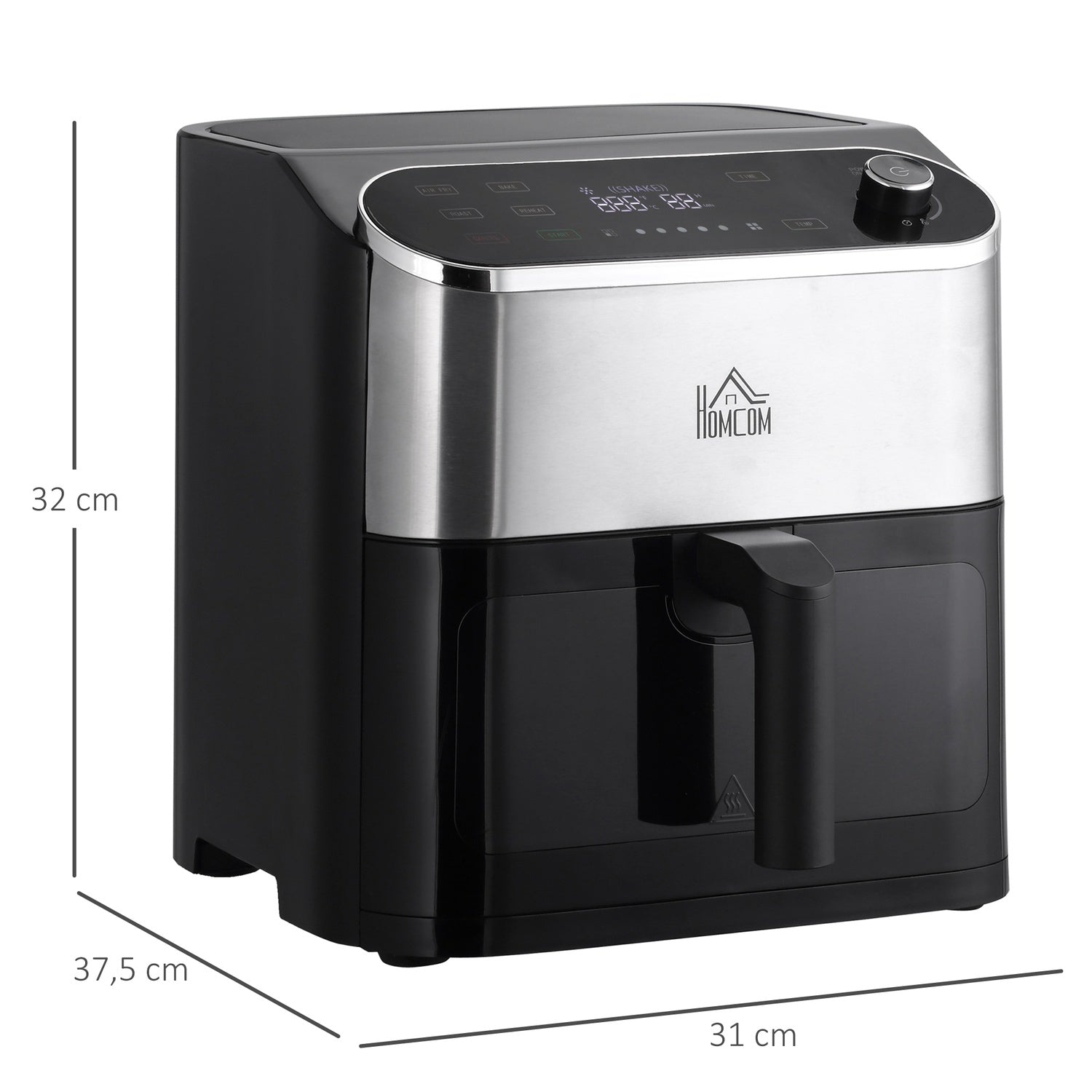Airfryer met touchscreen, 6,5L, 1350W, antiaanbakmand