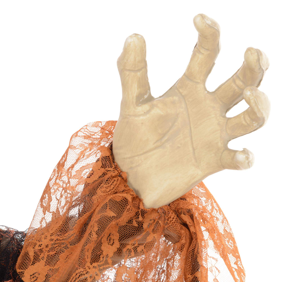 Geanimeerde Halloween-heksdecoratie met rode ogen, 183 cm