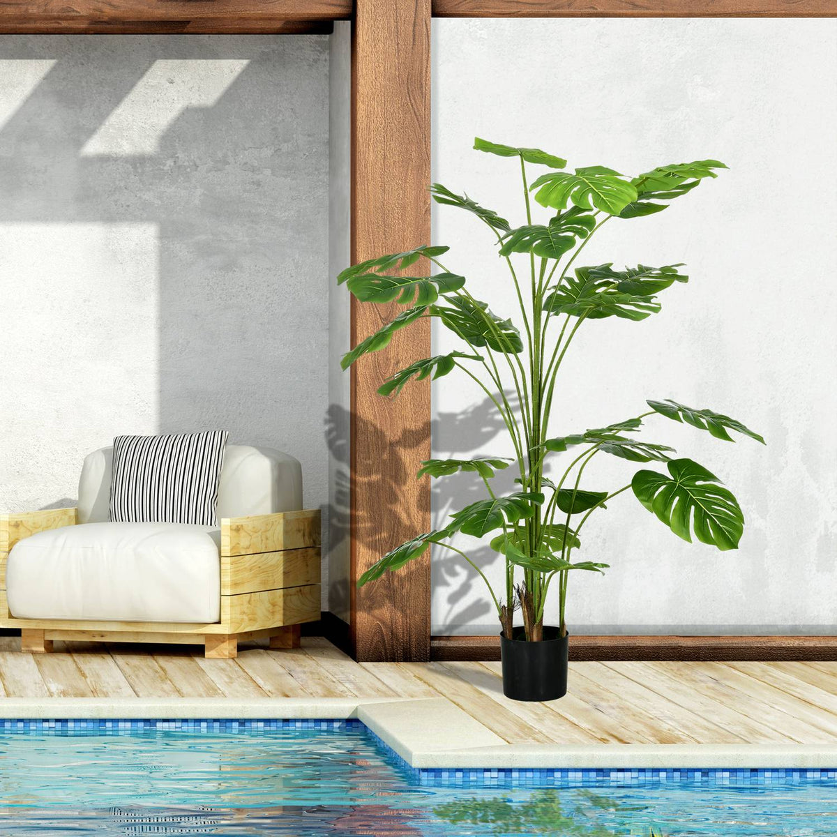 Kunstmatige Monstera Deliciosa, 180 cm, plantendecoratie voor binnen