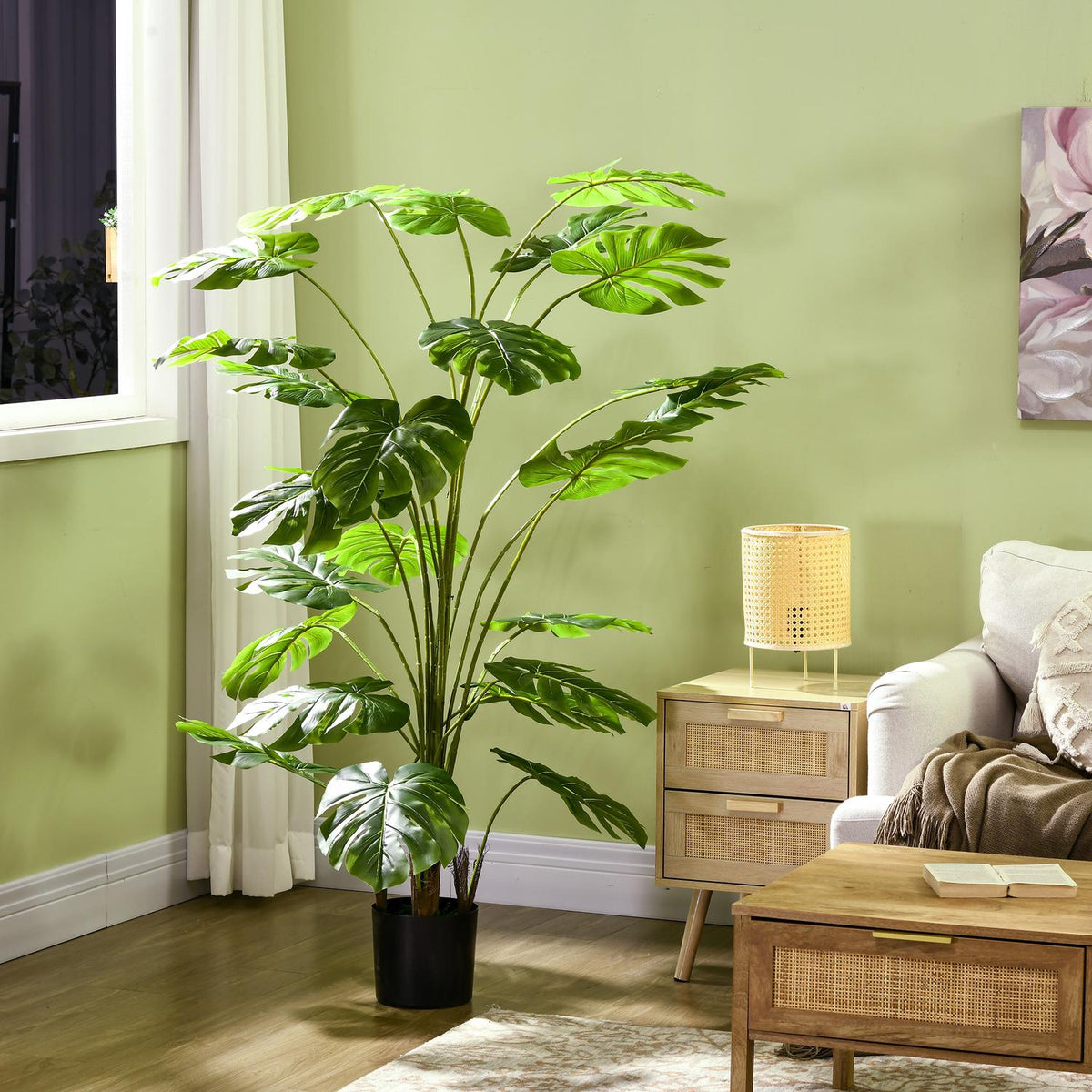 Kunstmatige Monstera Deliciosa, 180 cm, plantendecoratie voor binnen