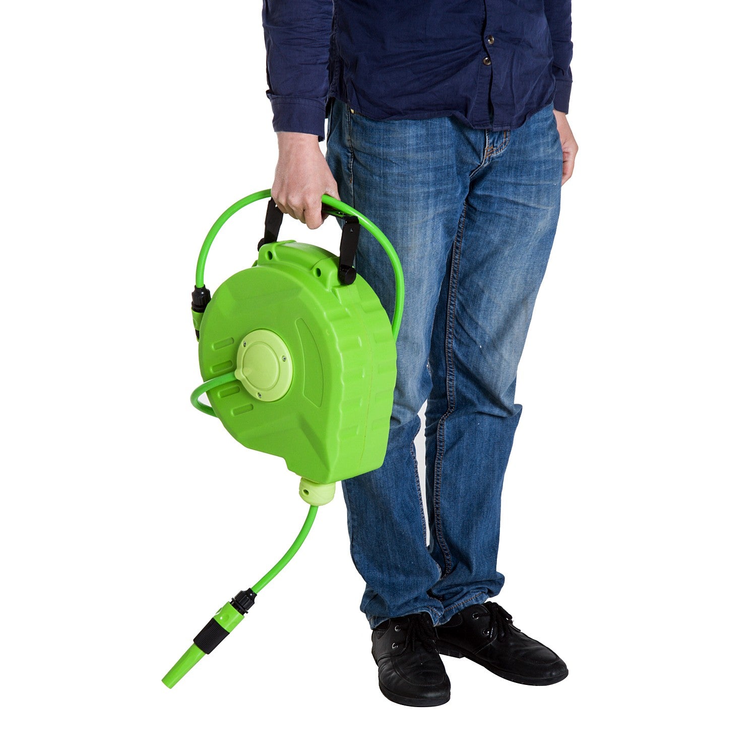 Automatische luchtslanghaspel, 11M, 180° draaibaar, groen