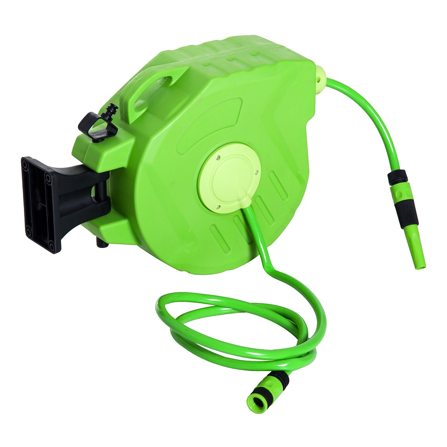 Automatische slanghaspel 15M - Zwenkbaar, groen, voor lucht & tuinieren