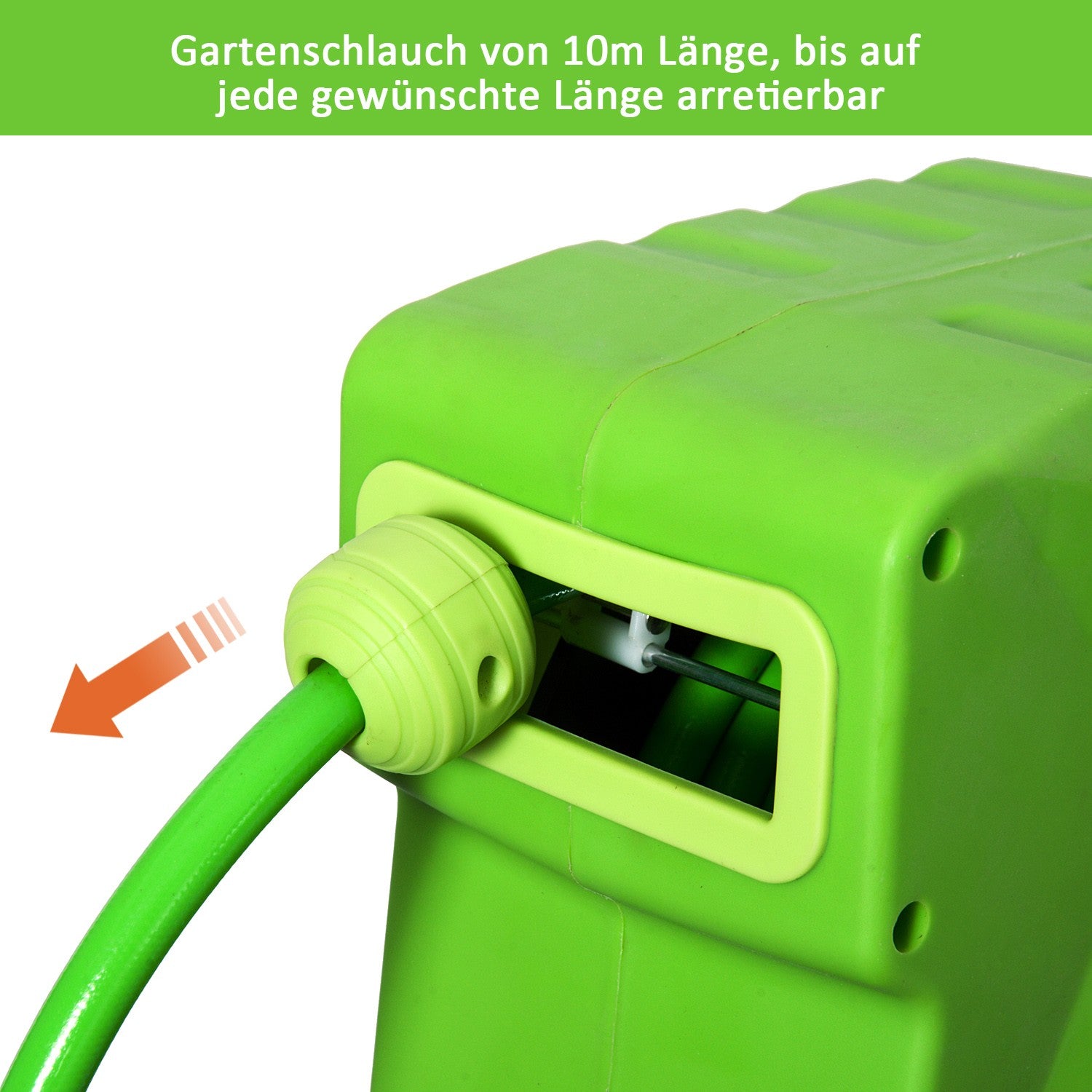 Automatische slanghaspel 15M - Zwenkbaar, groen, voor lucht & tuinieren