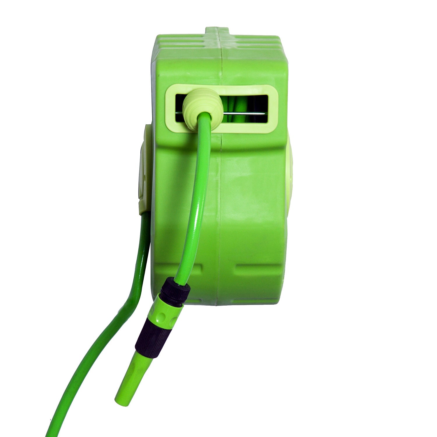 Automatische slanghaspel 15M - Zwenkbaar, groen, voor lucht & tuinieren
