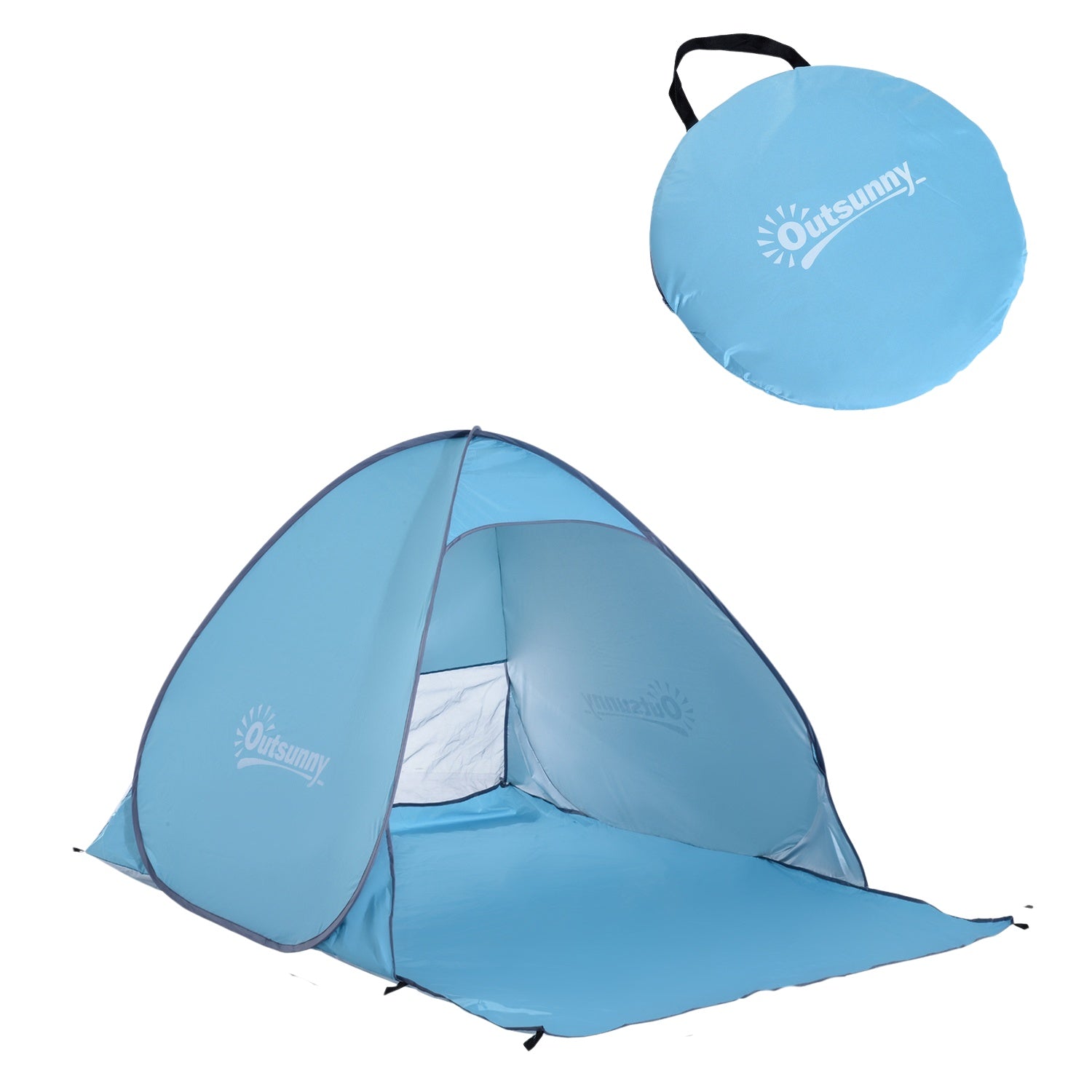 Automatische Pop-Up Strandtent, Snelle Installatie, Blauw, 200x150x119 cm
