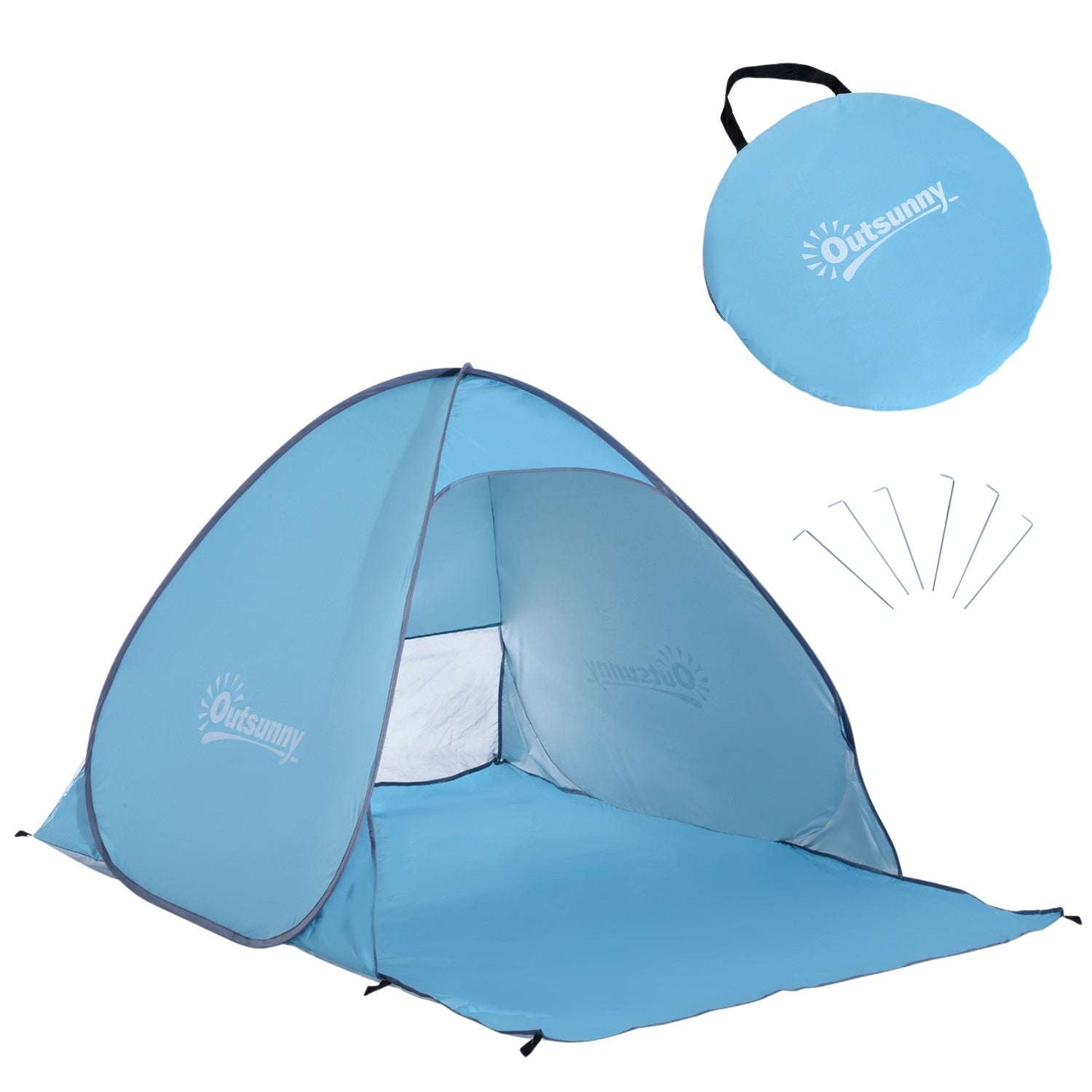 Automatische Pop-Up Strandtent, Snelle Installatie, Blauw, 200x150x119 cm