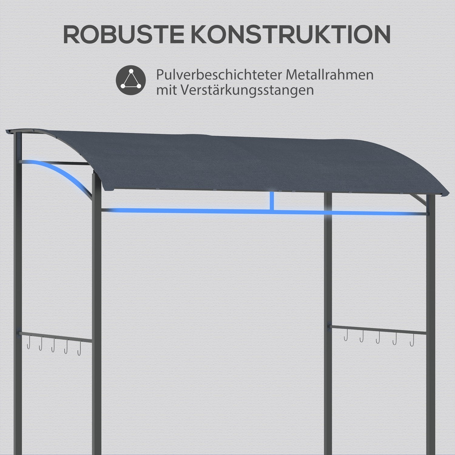 BBQ Pavillon Grillzelt, Wasserdicht UV-beständig, Grau