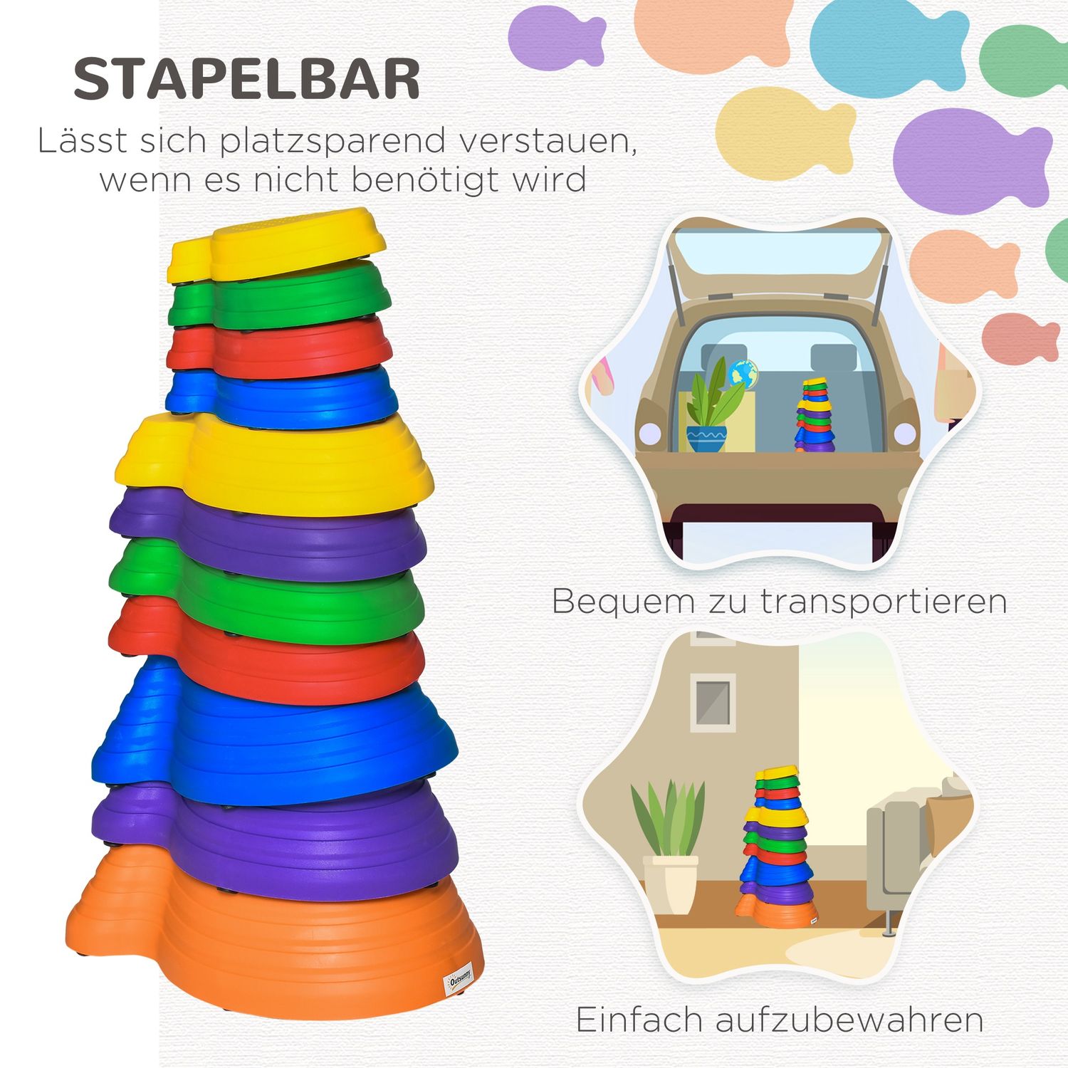 Balans Stapstenen, set van 11 – voor binnen/buiten