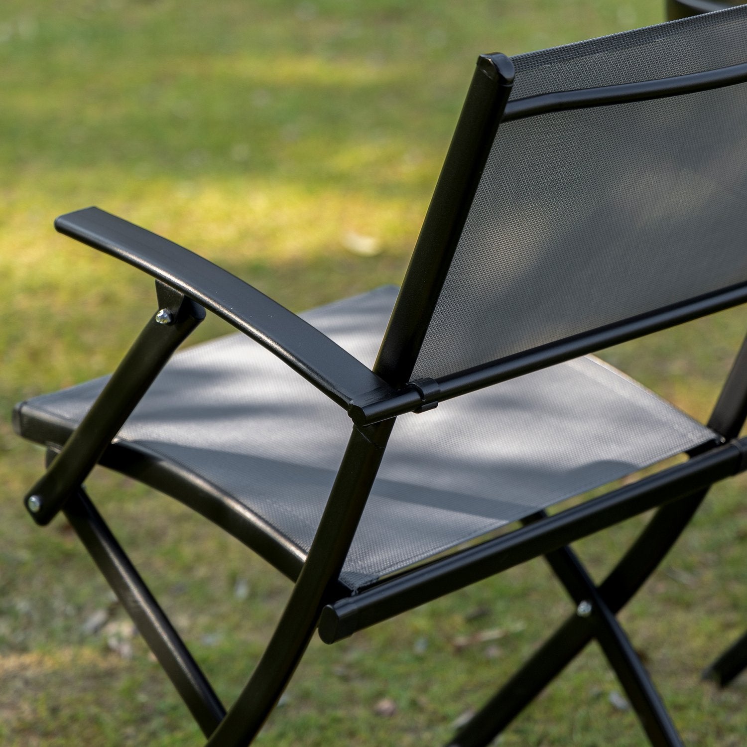 Balkon opvouwbare set – 2 stoelen & tafel, metaalgaas