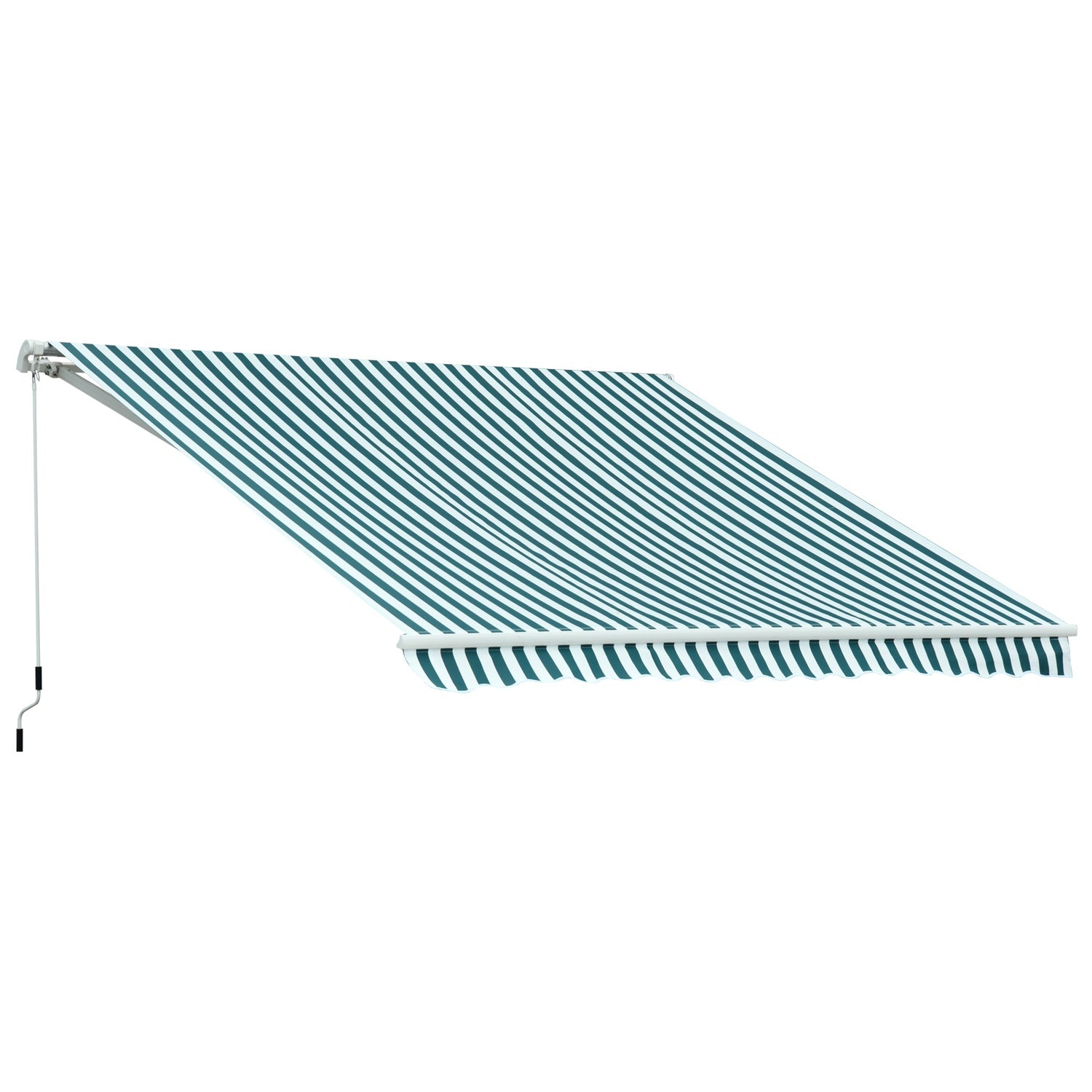 Balkon knikarmscherm – 3x2,5M, Zonwering, Groen/Wit