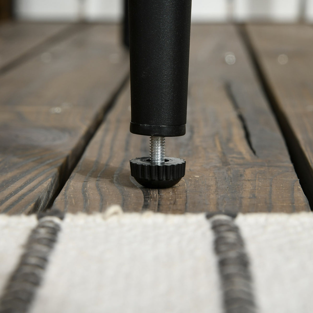 Balkonset – Stalen tafel & 2 stoelen met kussens, grijs