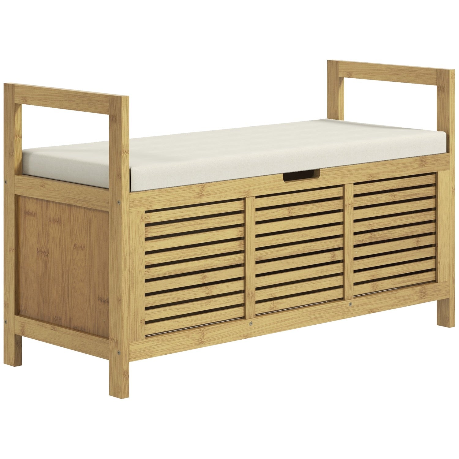 Bamboe schoenenbankje met klapdeksel – 100x40x60 cm