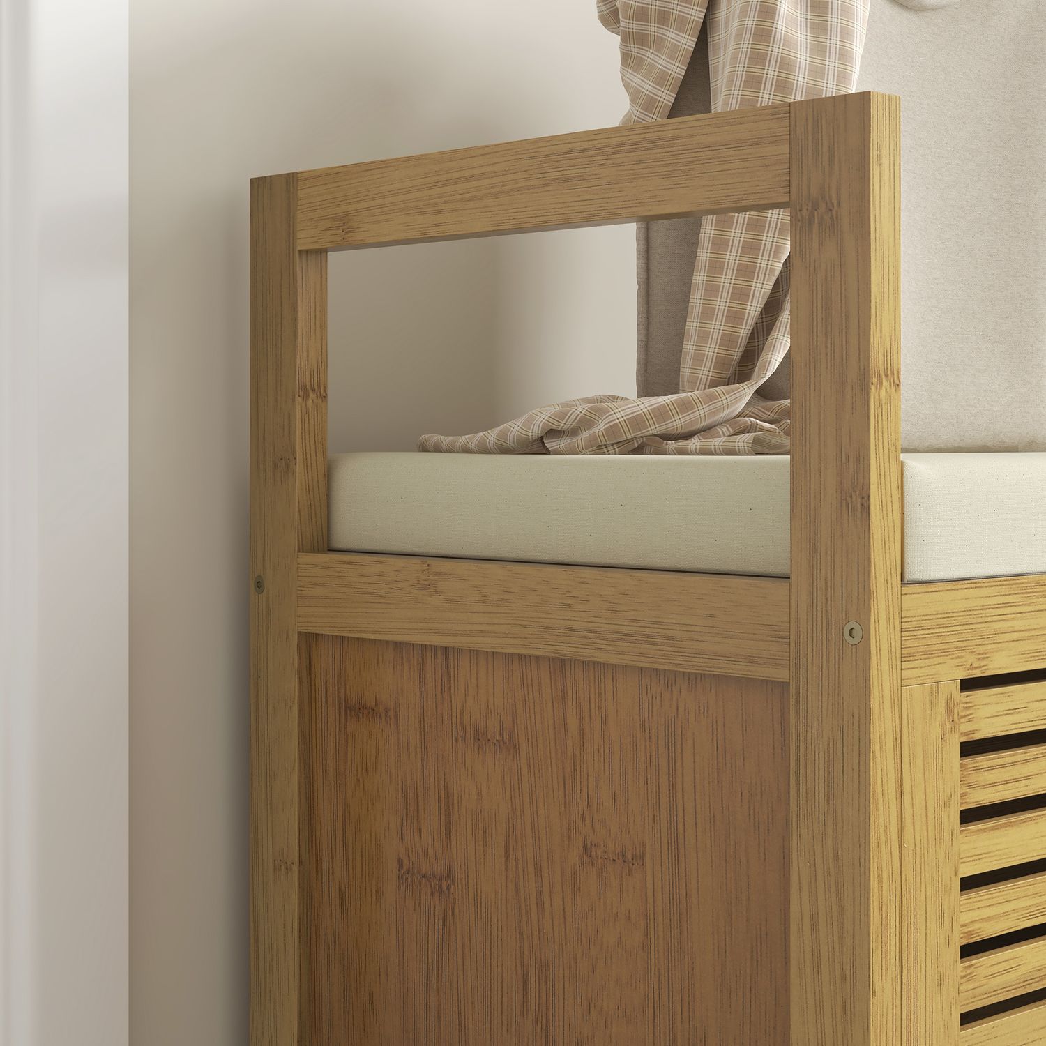 Bamboe schoenenbankje met klapdeksel – 100x40x60 cm