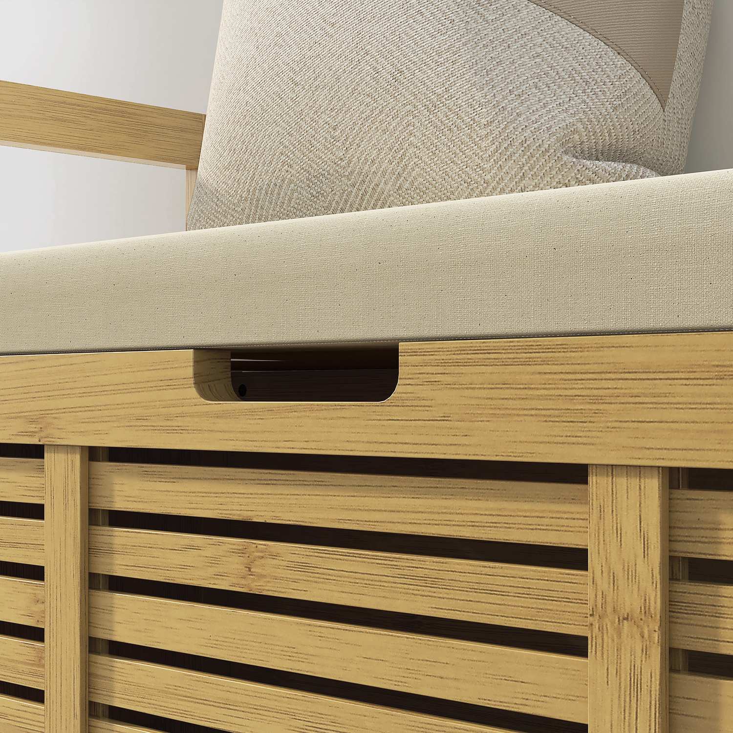Bamboe schoenenbankje met klapdeksel – 100x40x60 cm