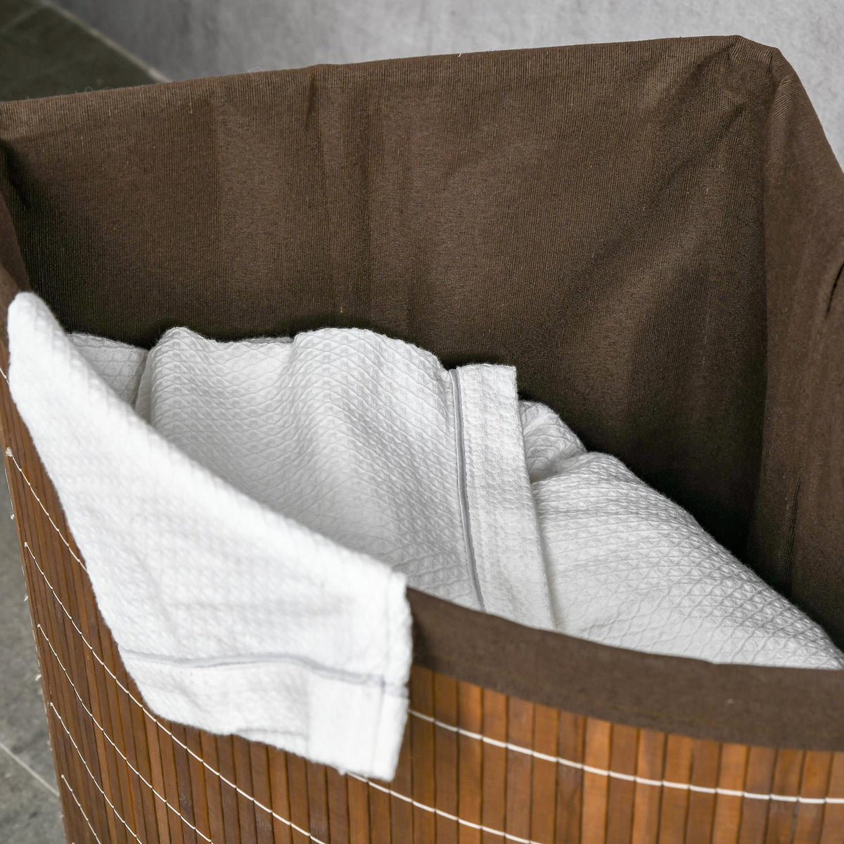 Bamboe wasmand 55L met deksel en uitneembare zak