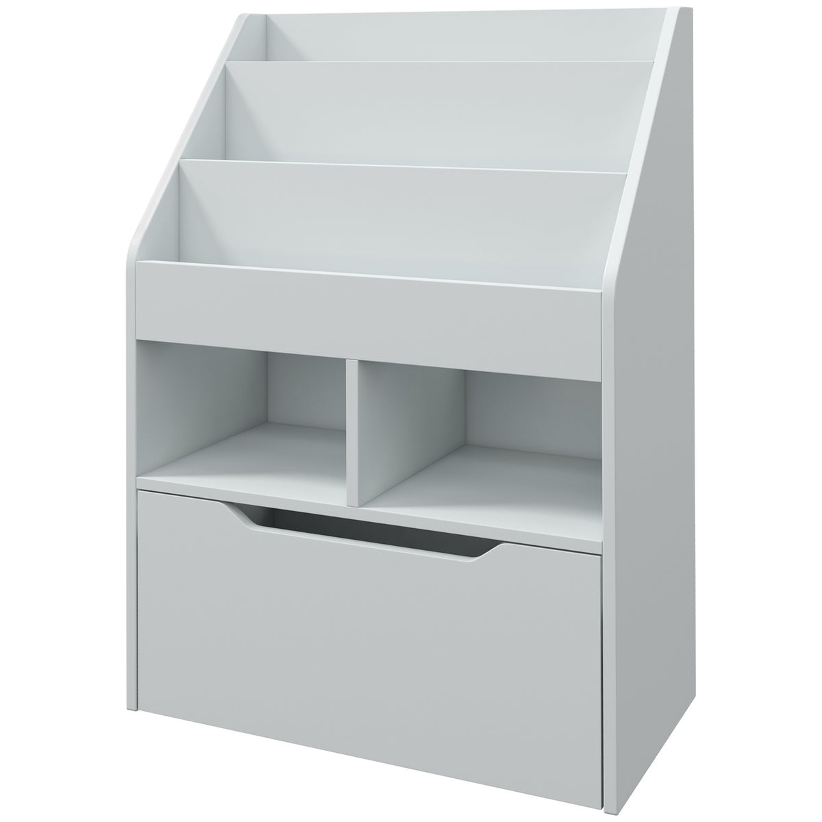 Kinderboekenkast met lade, grijs, 60 x 30 x 90 cm
