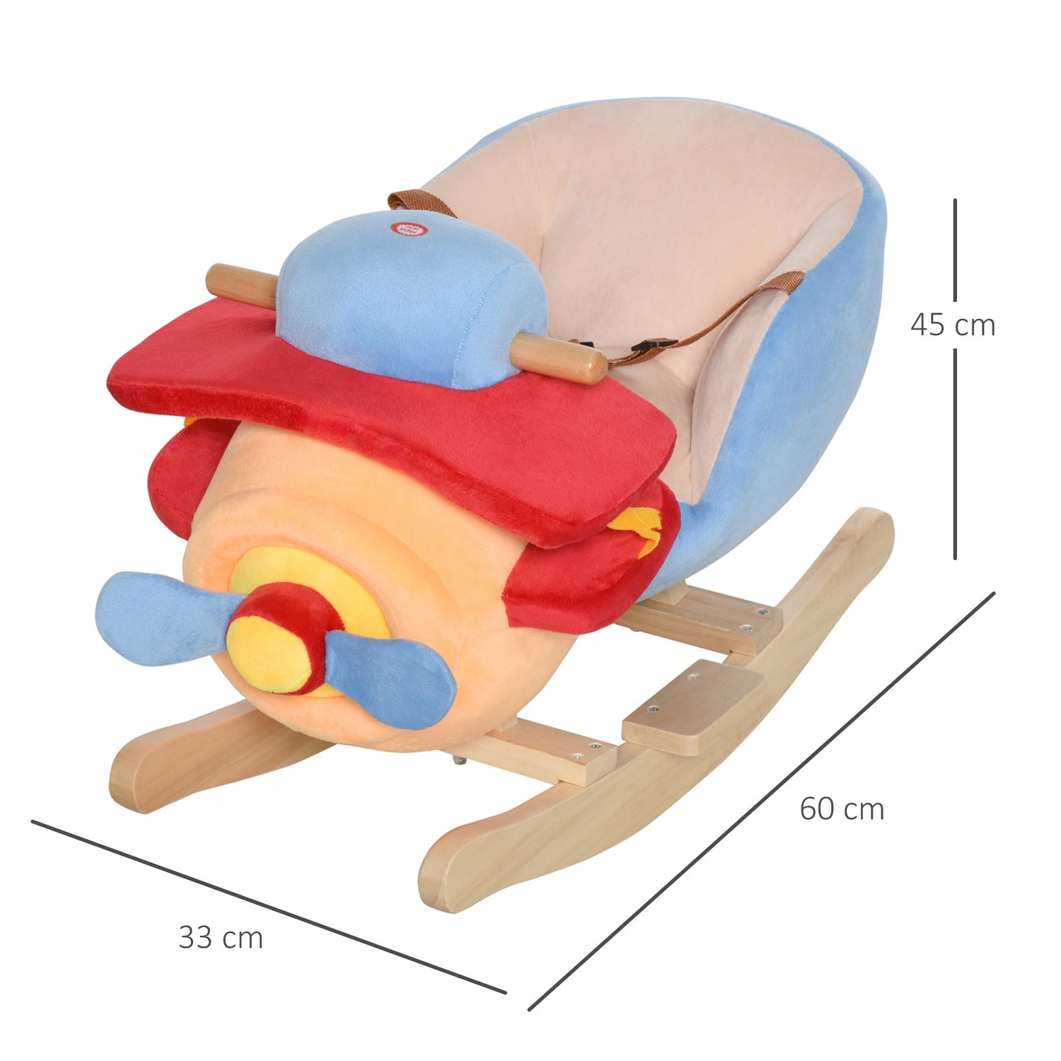 Hobbelschaap voor kinderen – Blauw & Rood, 60x33x45 cm