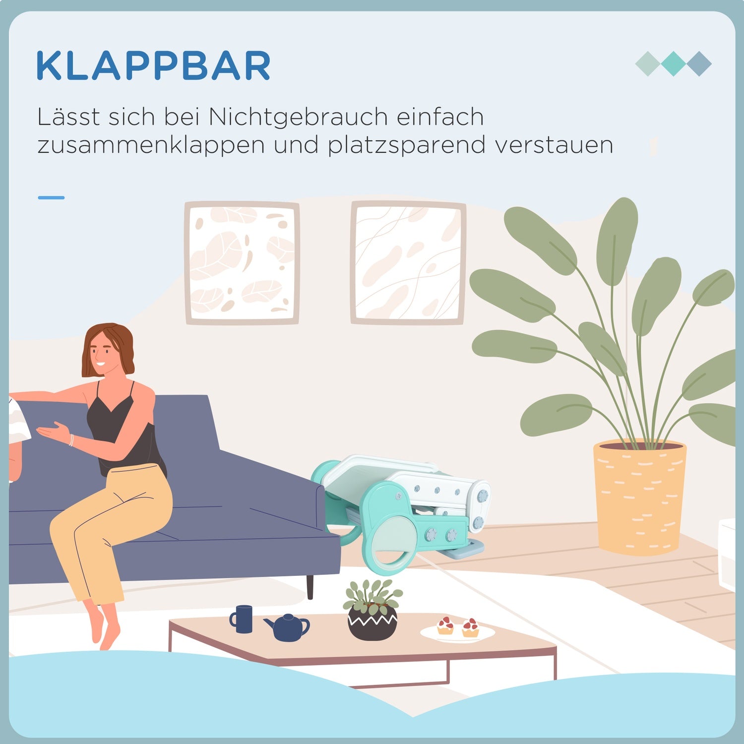 Opvouwbare kinderglijbaan, binnen/buiten, leeftijd 1,5-3, groen