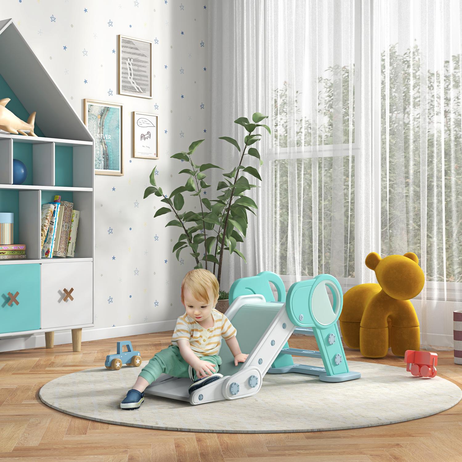 Opvouwbare kinderglijbaan, binnen/buiten, leeftijd 1,5-3, groen