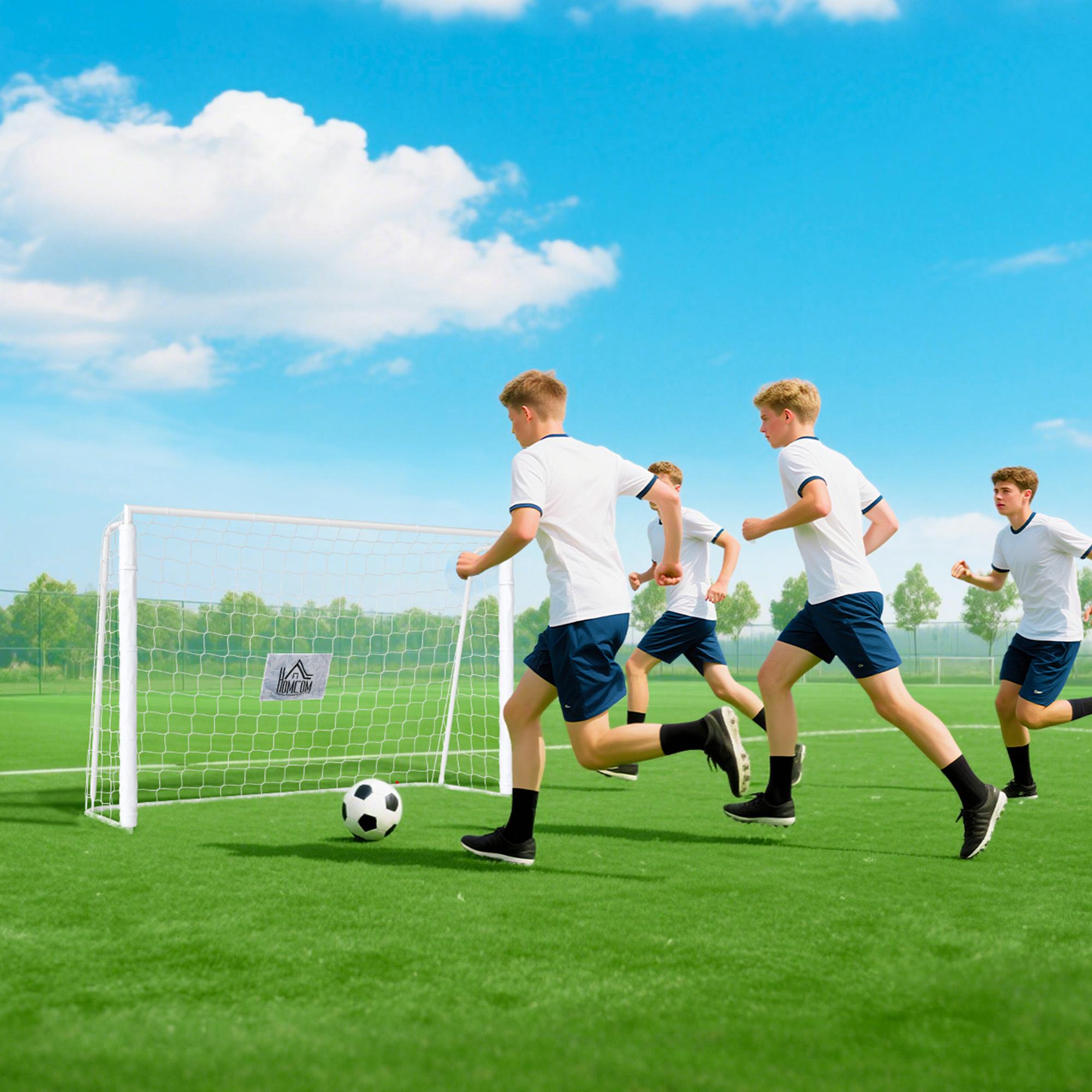 Voetbaldoel voor kinderen, schokabsorberend, 186 x 123 cm, wit