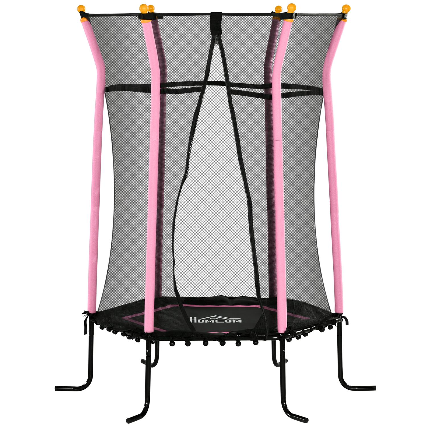 Roze kindertrampoline van 163,5 cm met veiligheidsnet, tot 50 kg