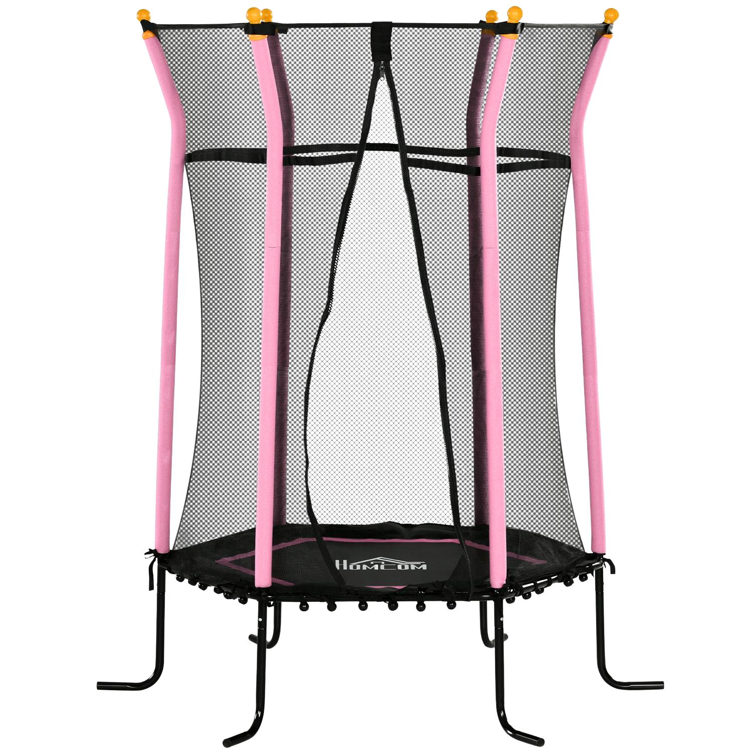 Roze kindertrampoline van 163,5 cm met veiligheidsnet, tot 50 kg