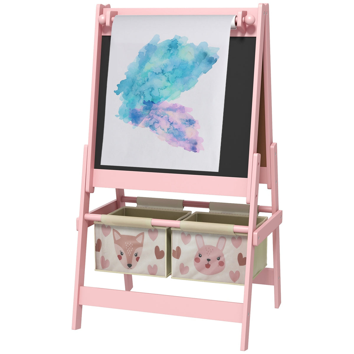 3-in-1 kindersezeltje, roze, whiteboard en papierrol