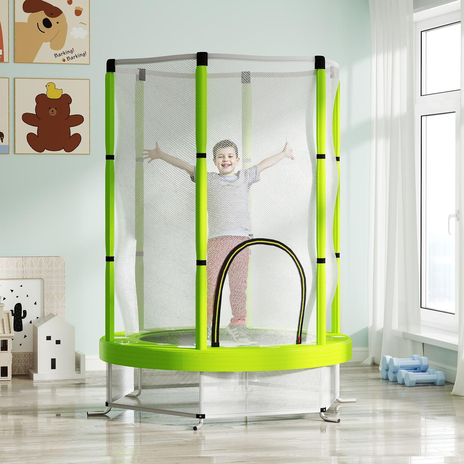 Kindertrampoline 140 cm met veiligheidsnet, groen