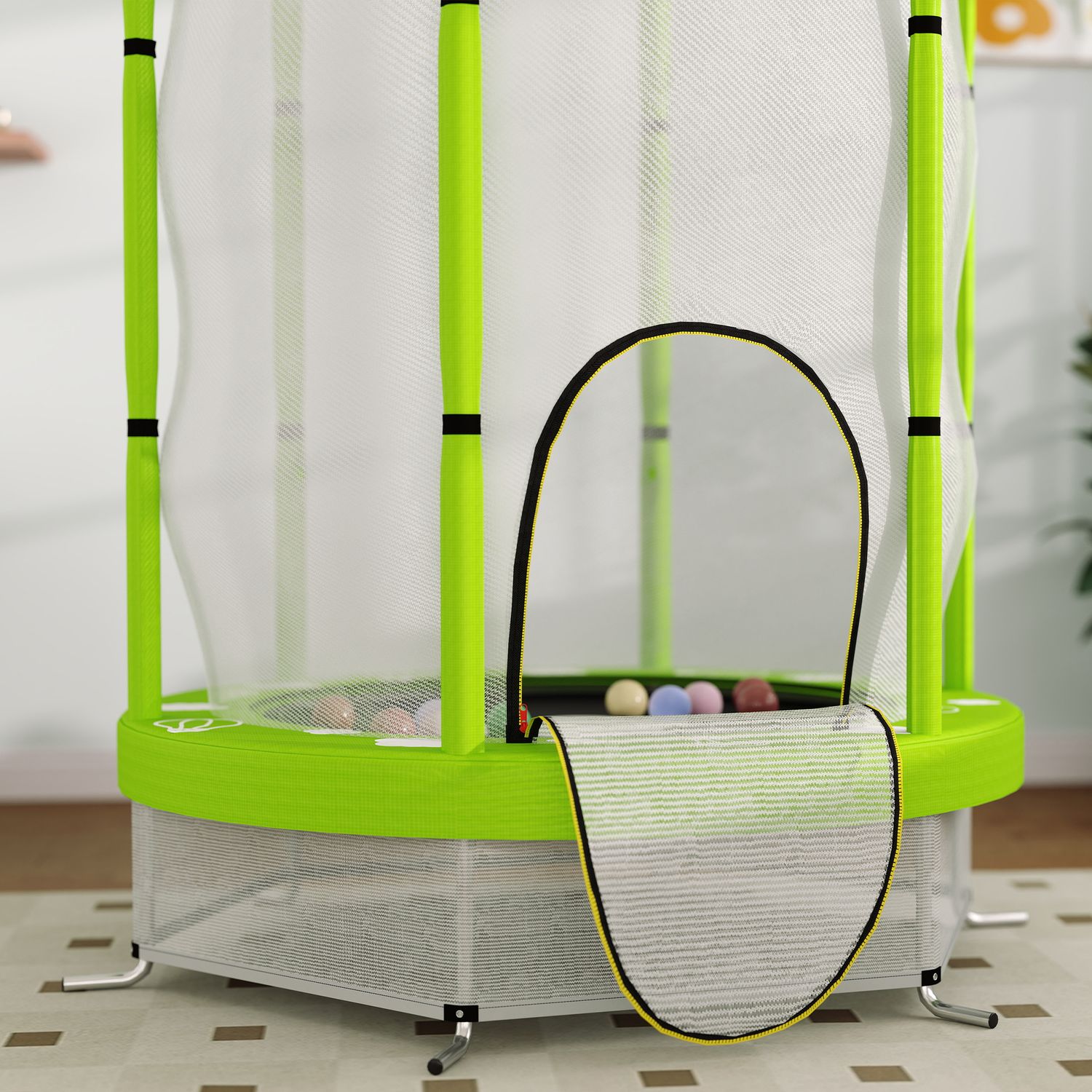 Kindertrampoline 140 cm met veiligheidsnet, groen