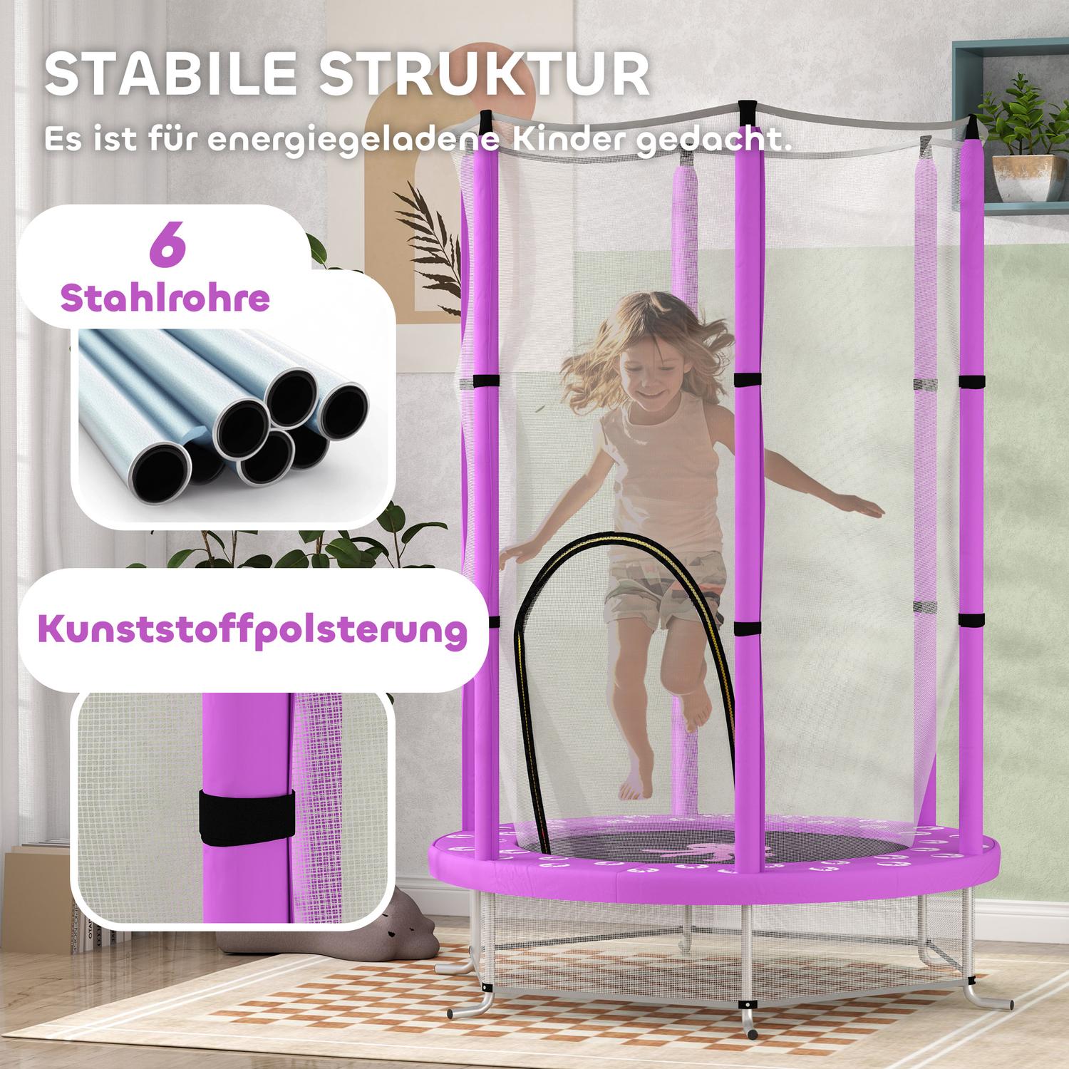 Kindertrampoline met vangnet, Ø 140 cm